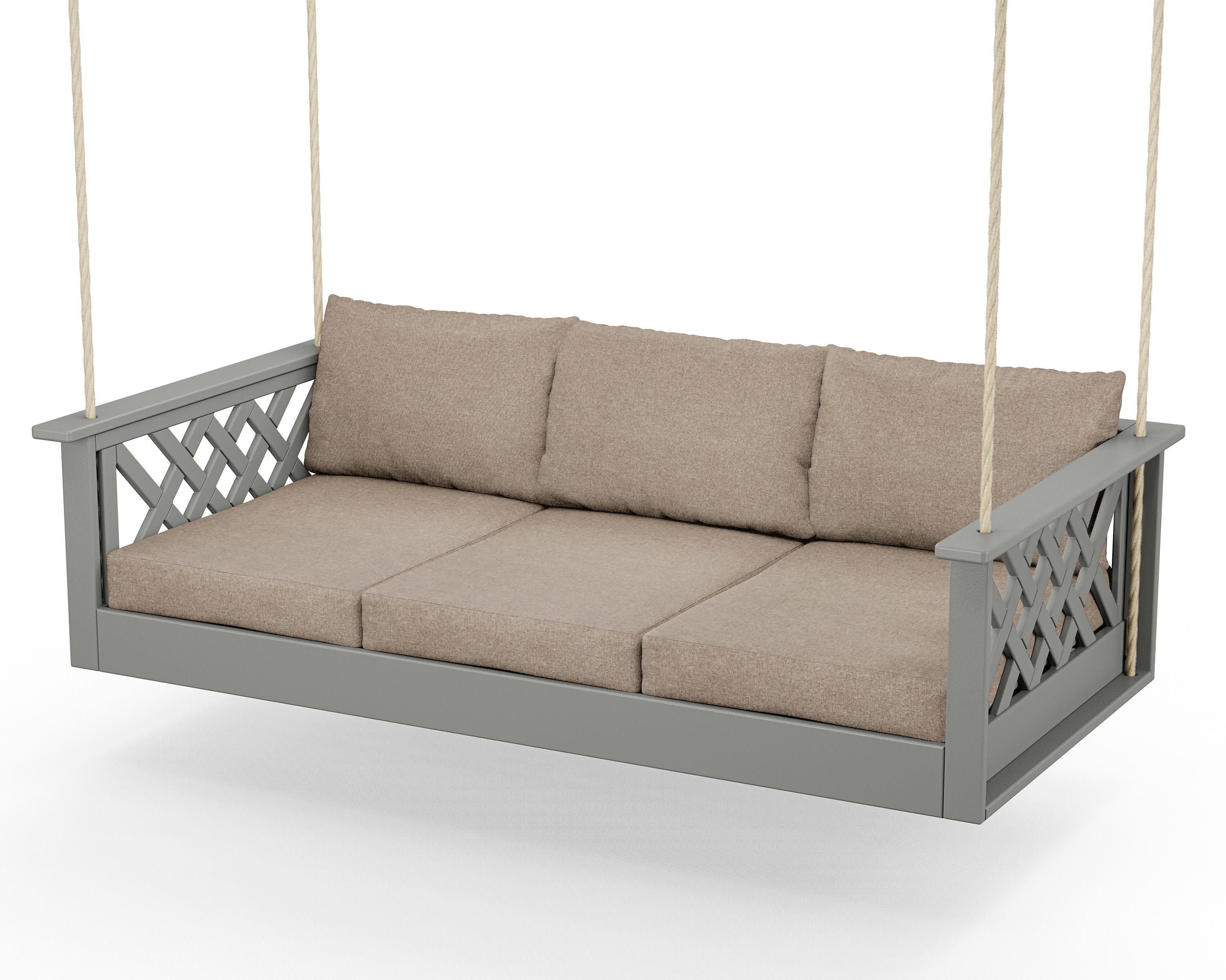 Wovendale Daybed Swing in Slate Grey / Spiced Burlap