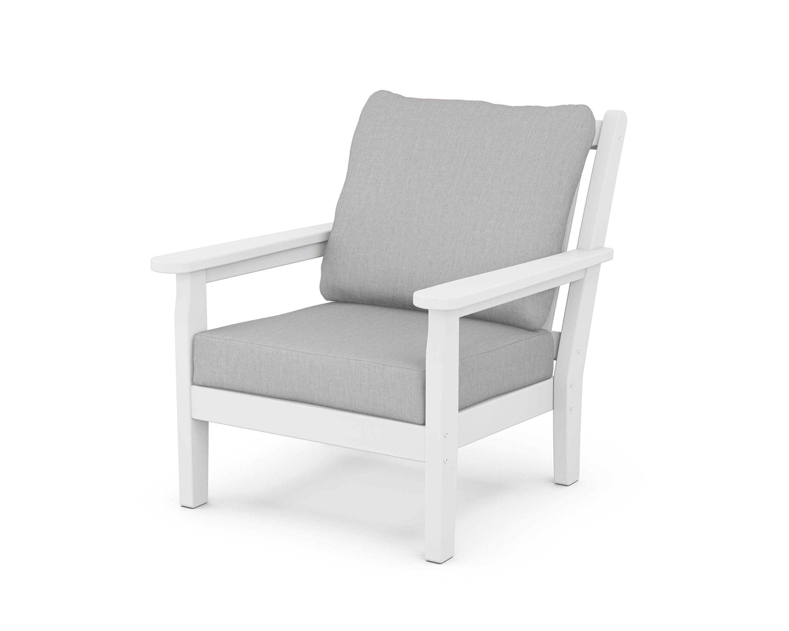 Chippendale Deep Seating Chair in White / Granite