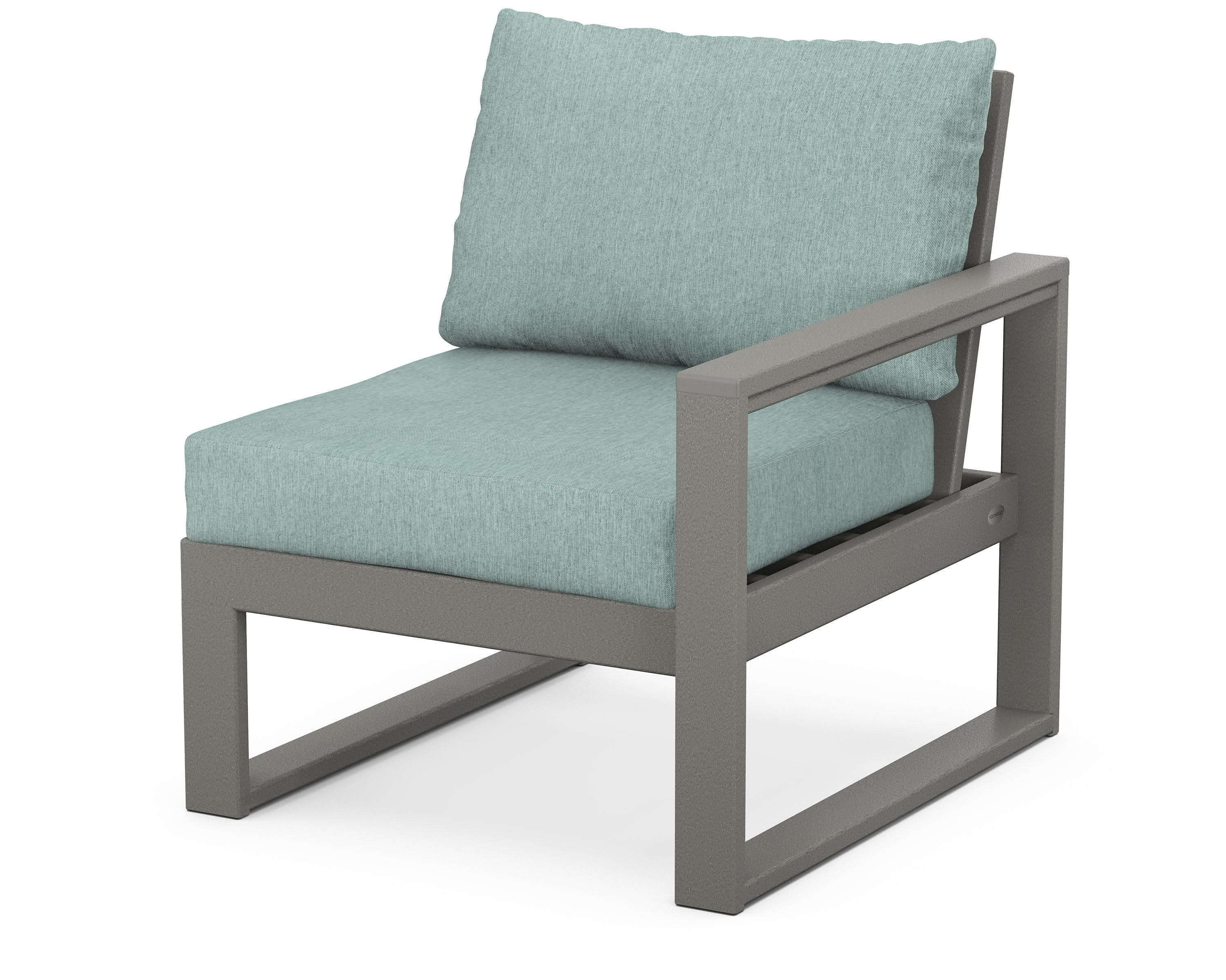 EDGE Modular Right Arm Chair in Slate Grey / Glacier Spa
