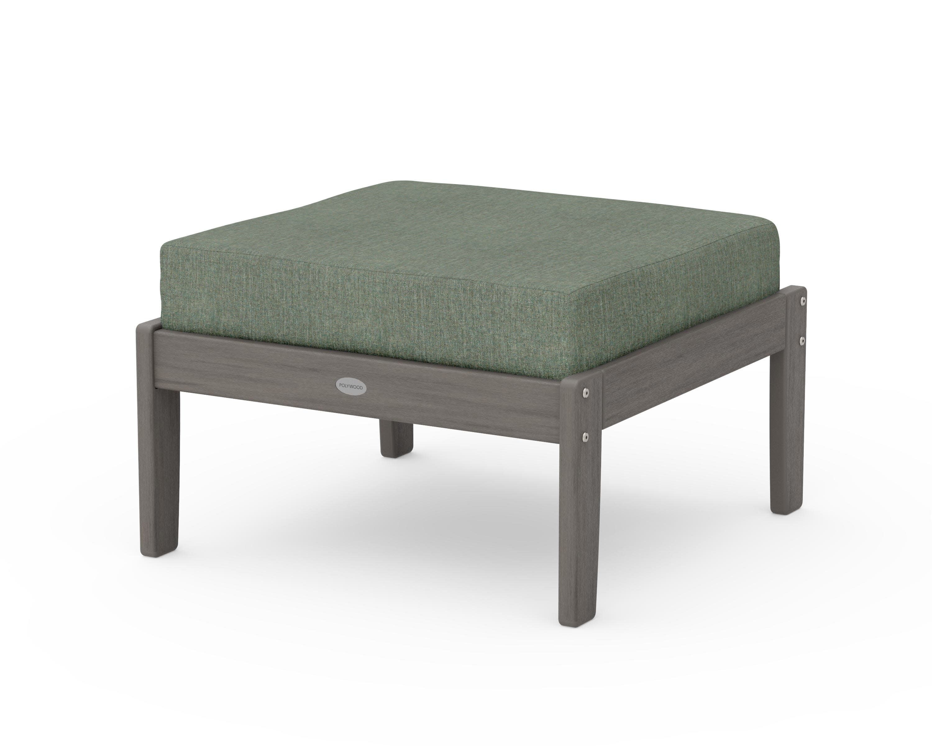 Braxton Deep Seating Ottoman in Driftwood / Cast Sage