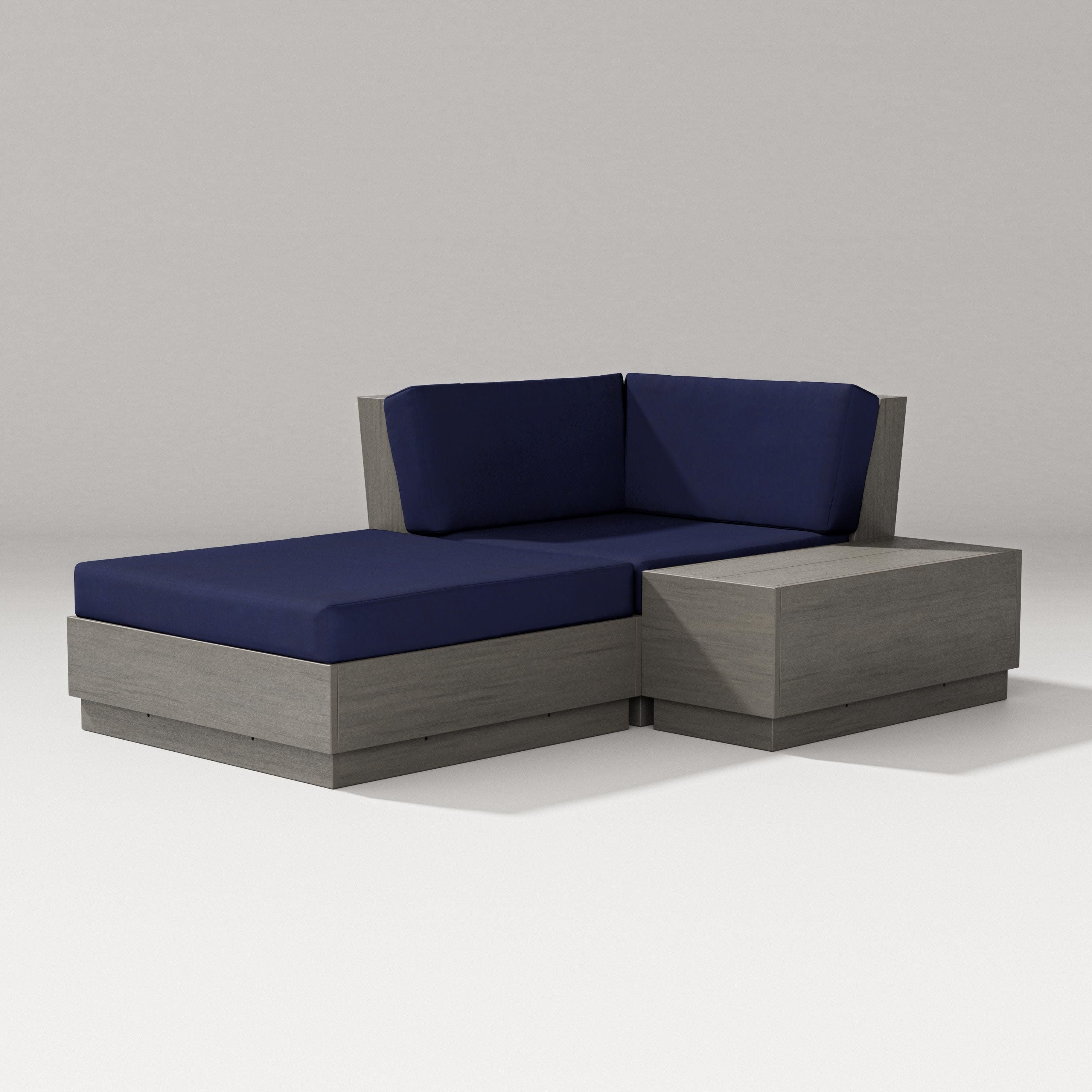 Elevate Corner Chaise in Driftwood / Navy