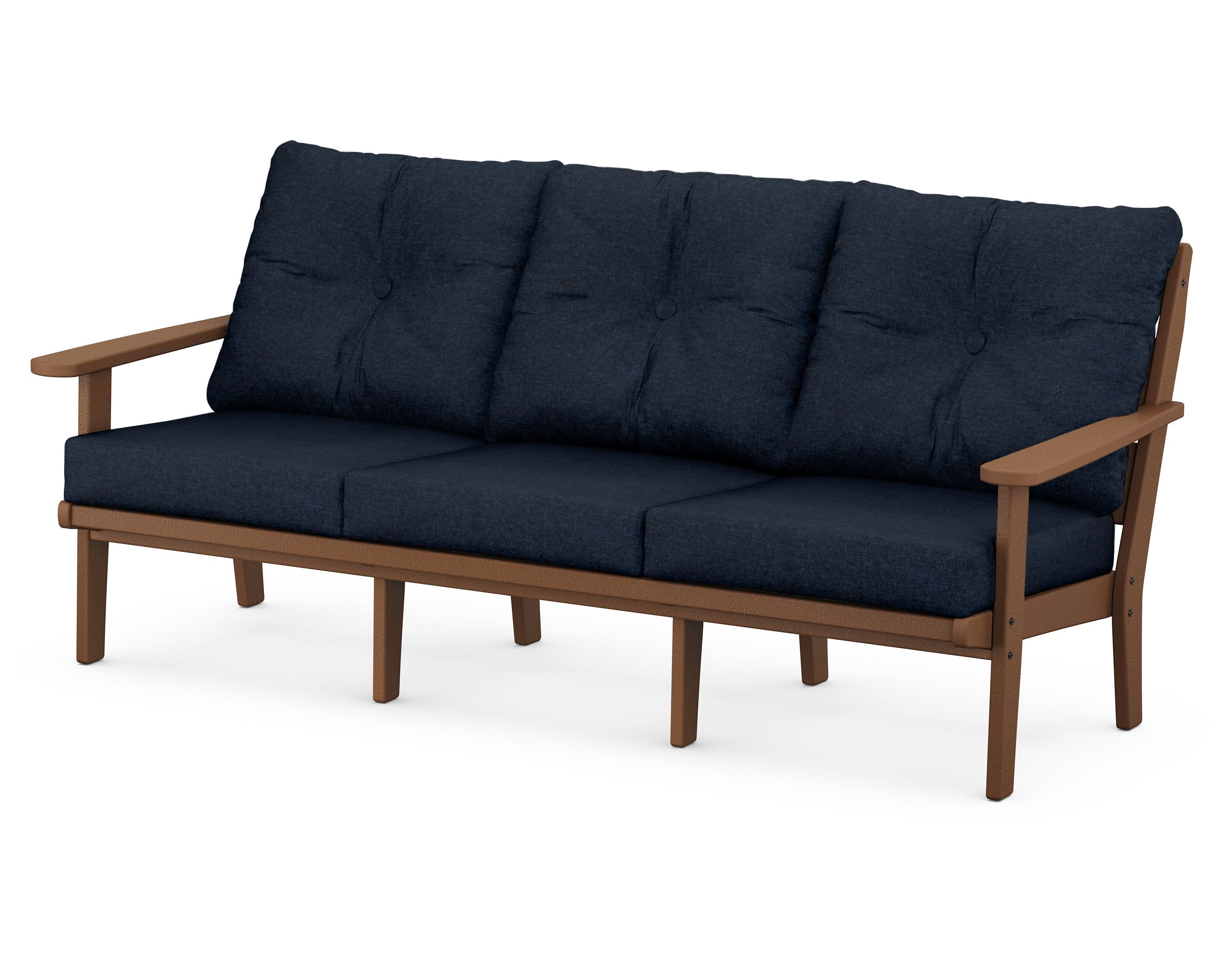 Lakeside Deep Seating Sofa in Teak / Marine Indigo