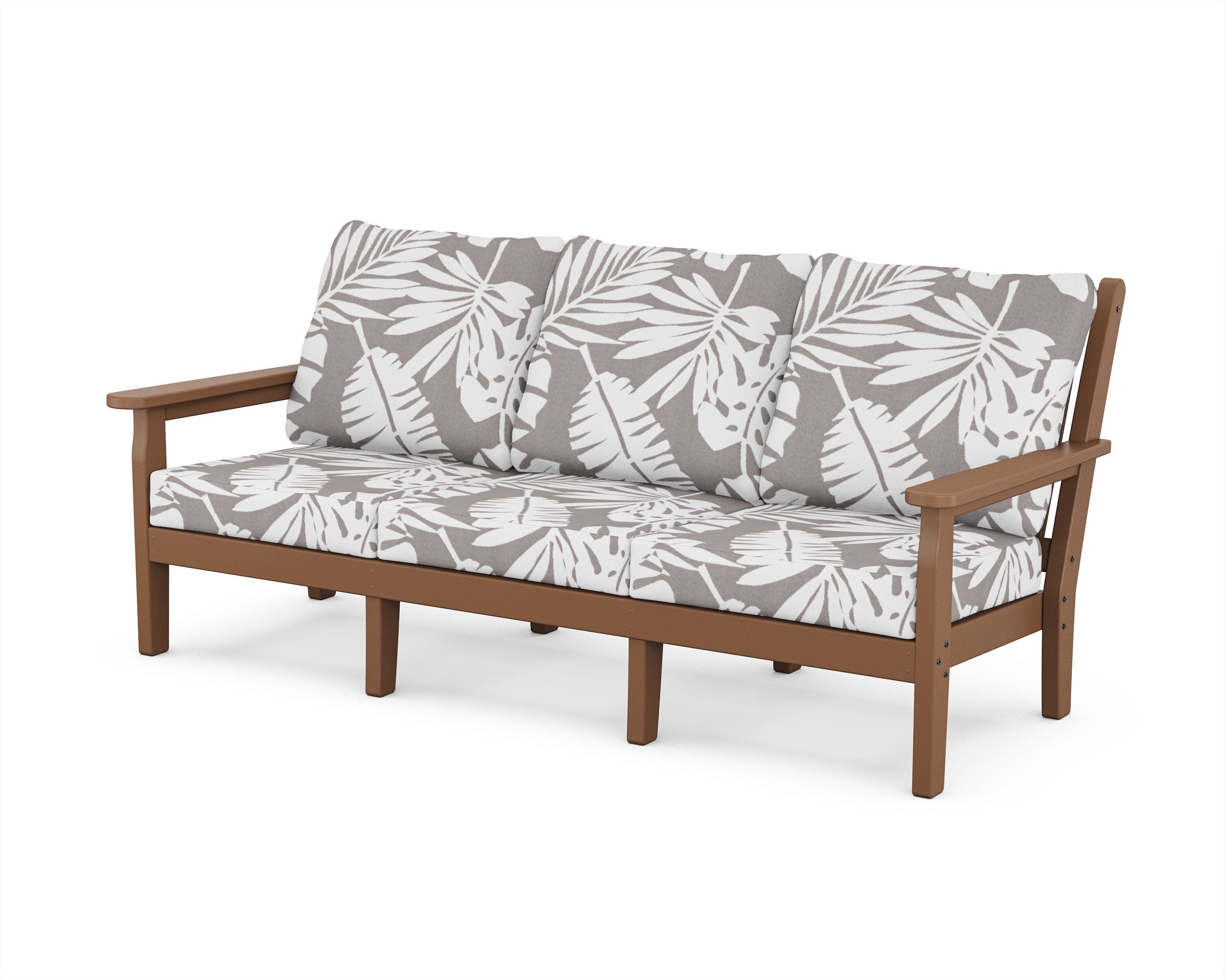 Chippendale Deep Seating Sofa in Teak / Leaf Grey Mist