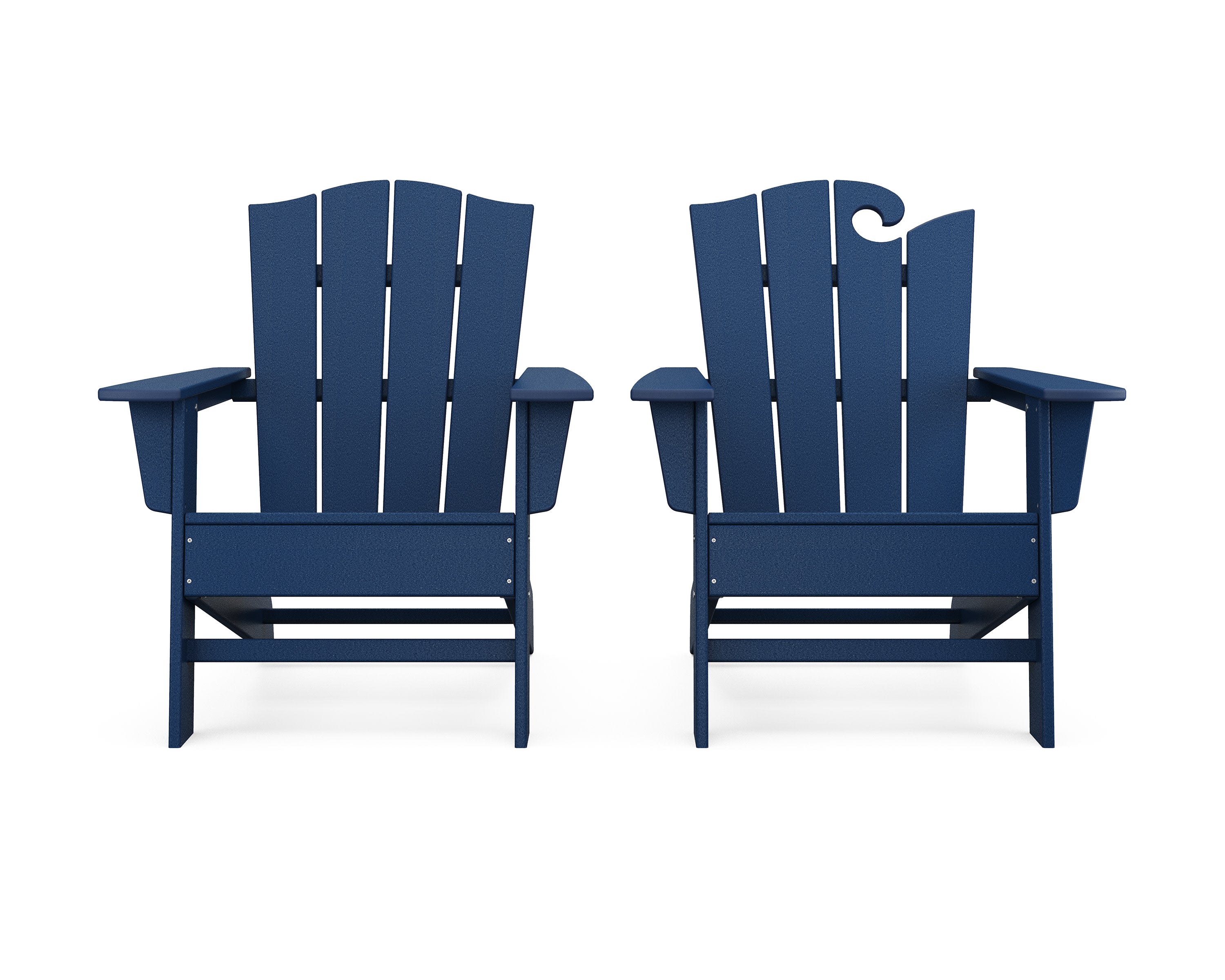 Wave 2-Piece Adirondack Chair Set with The Crest Chair in Navy