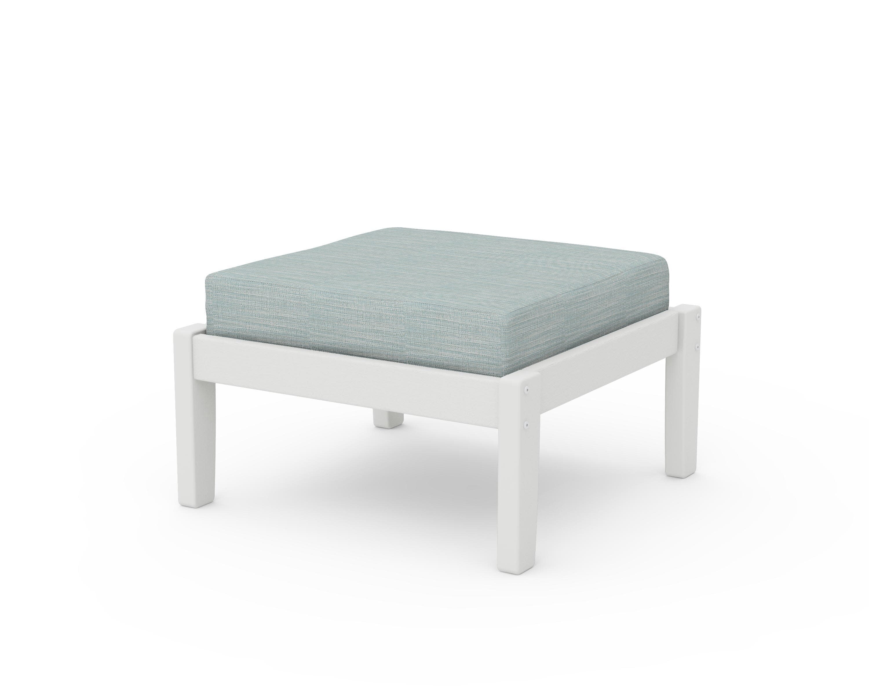 Deep Seating Ottoman in Vintage White / Soothe Mist