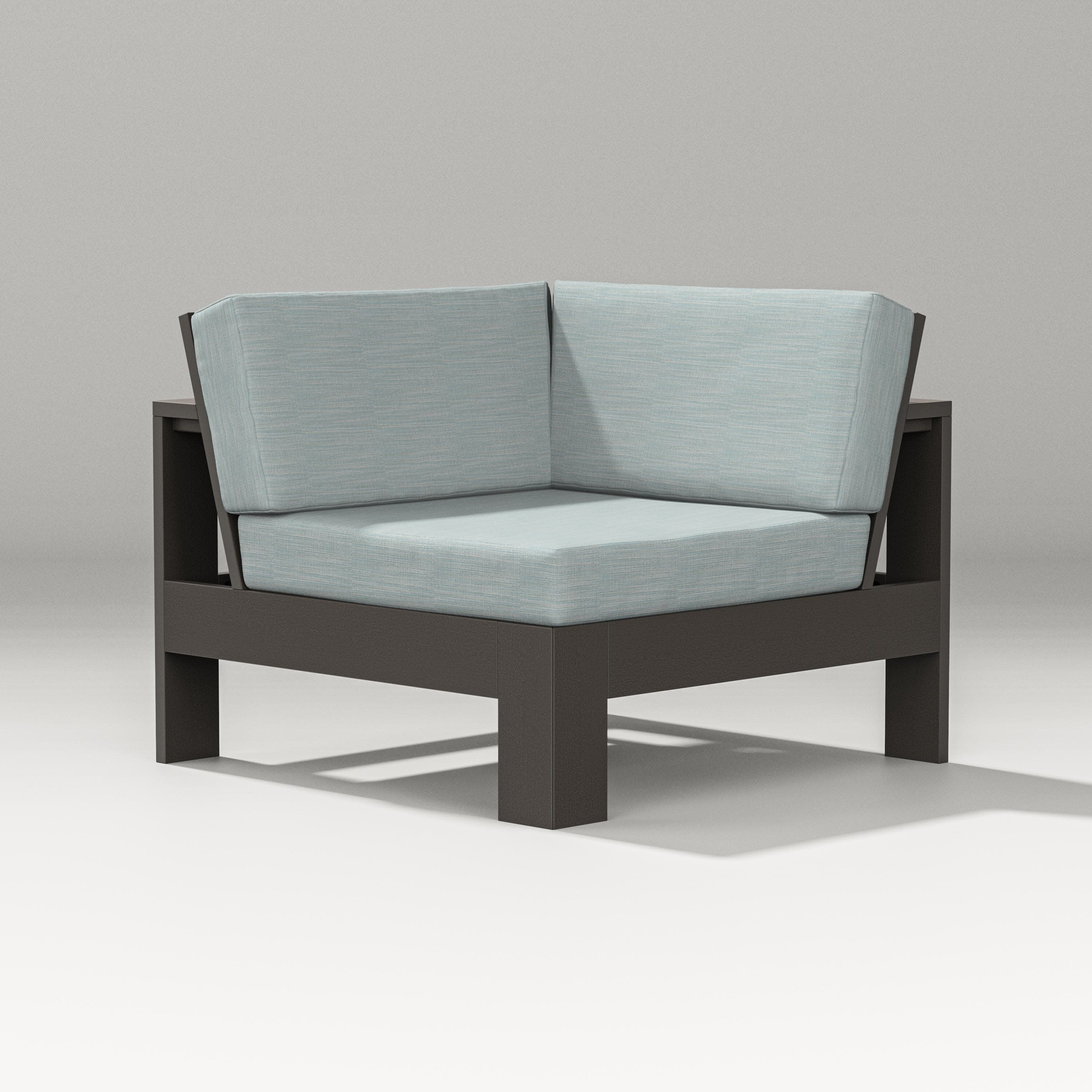 Latitude Modular Corner Chair in Vintage Coffee / Soothe Mist