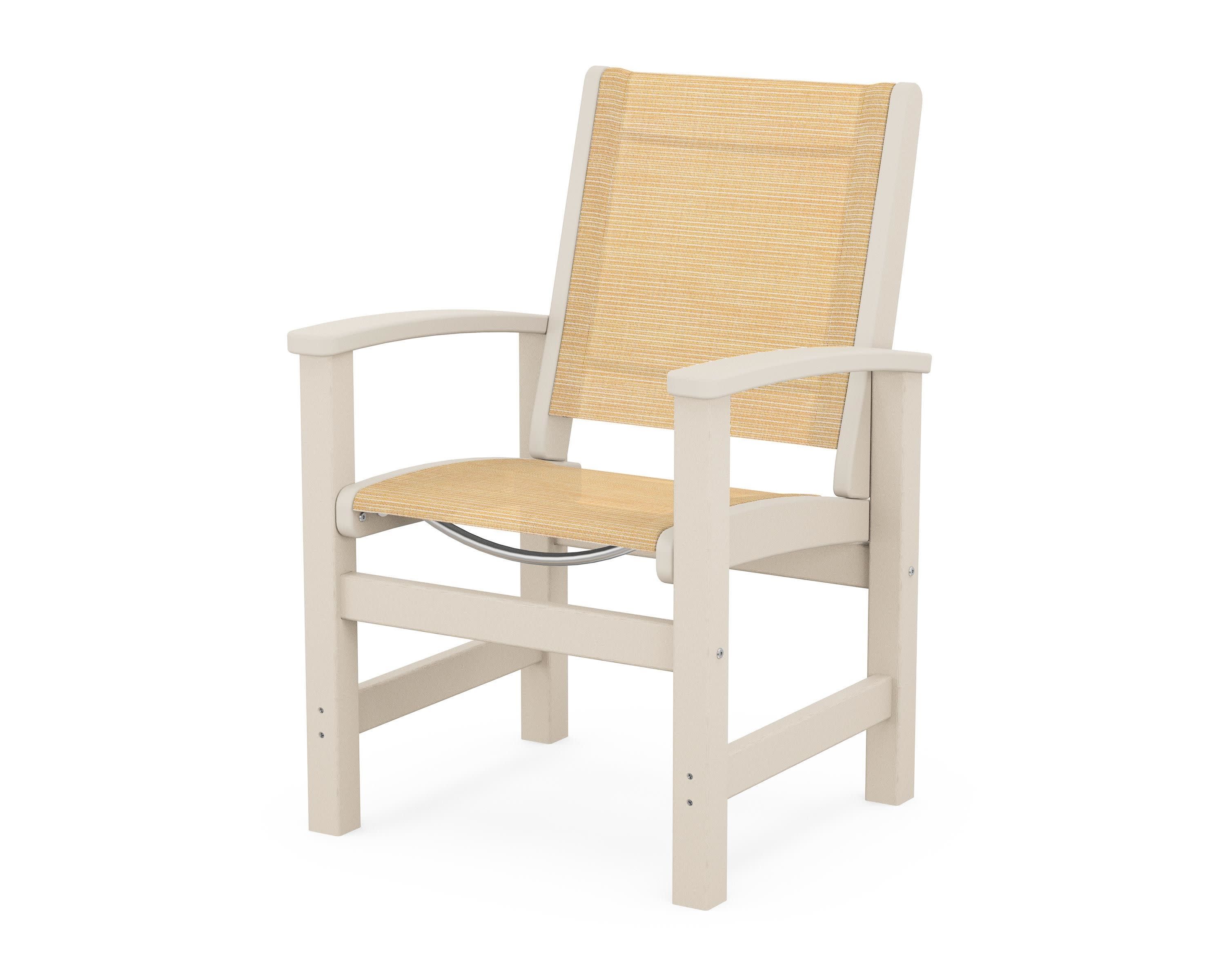 Coastal Dining Chair in Sand / Dupioni Apricot Sling
