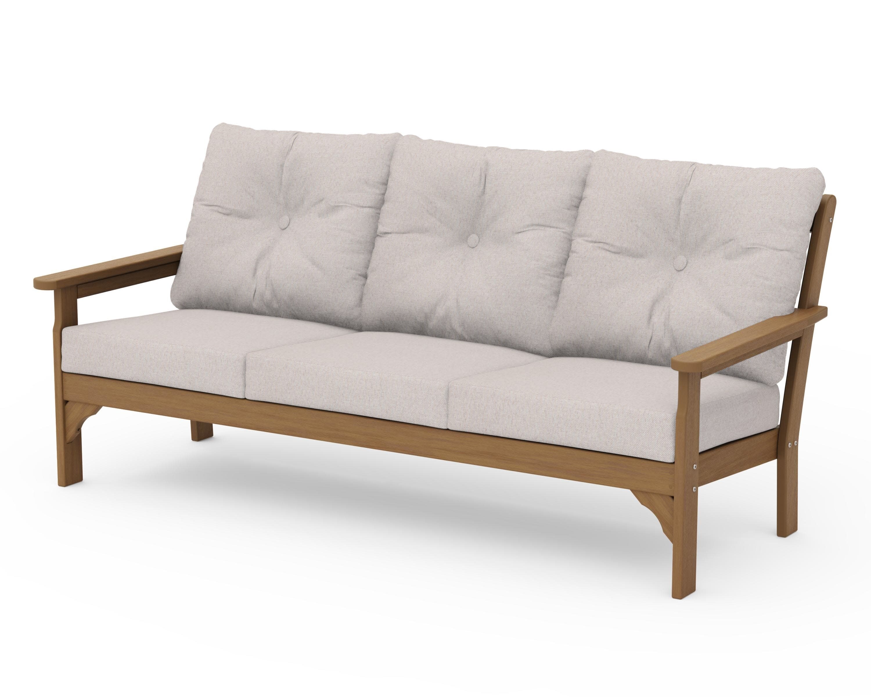 Vineyard Deep Seating Sofa in Natural / Dune Burlap