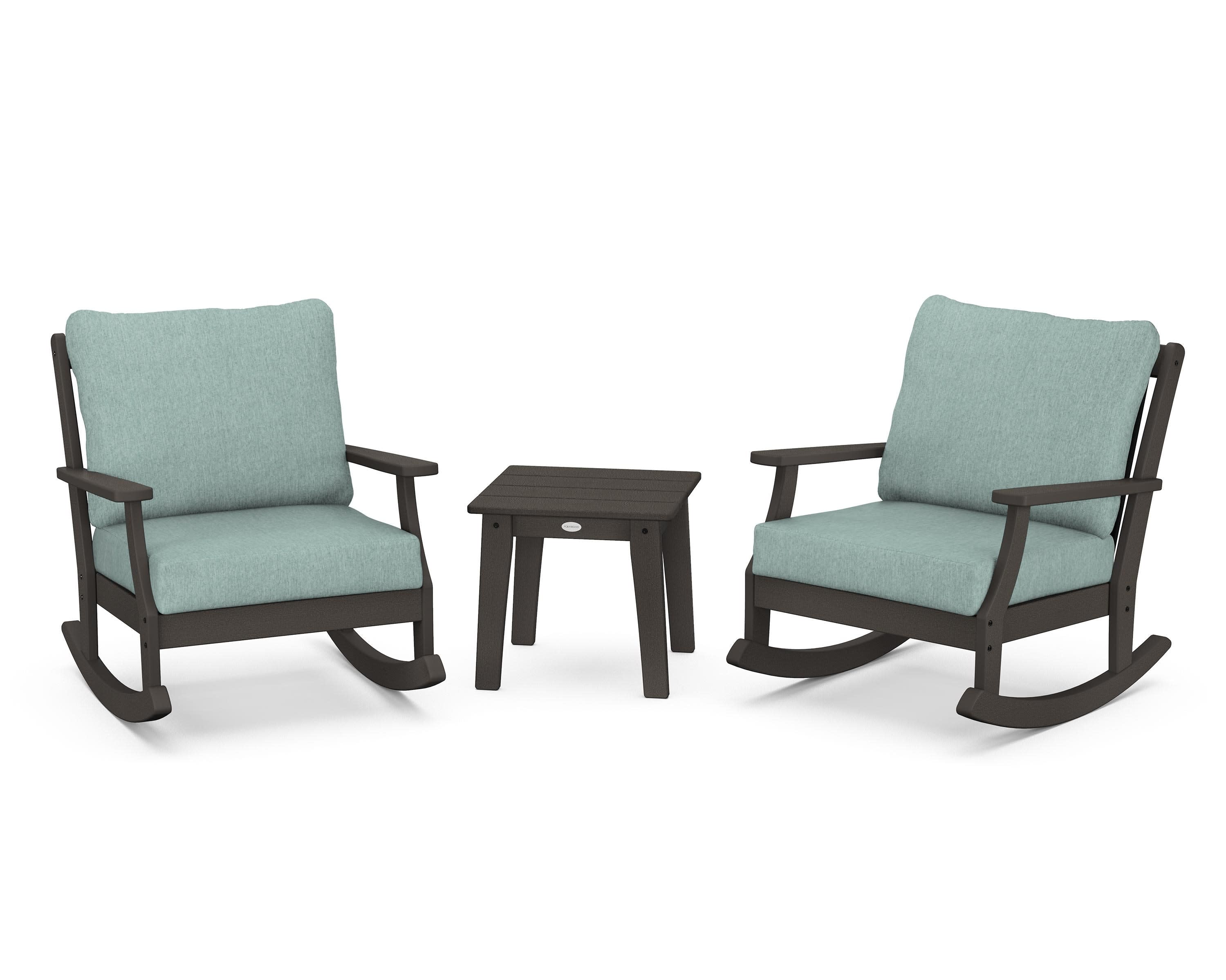 Braxton 3-Piece Deep Seating Rocker Set in Vintage Coffee / Glacier Spa