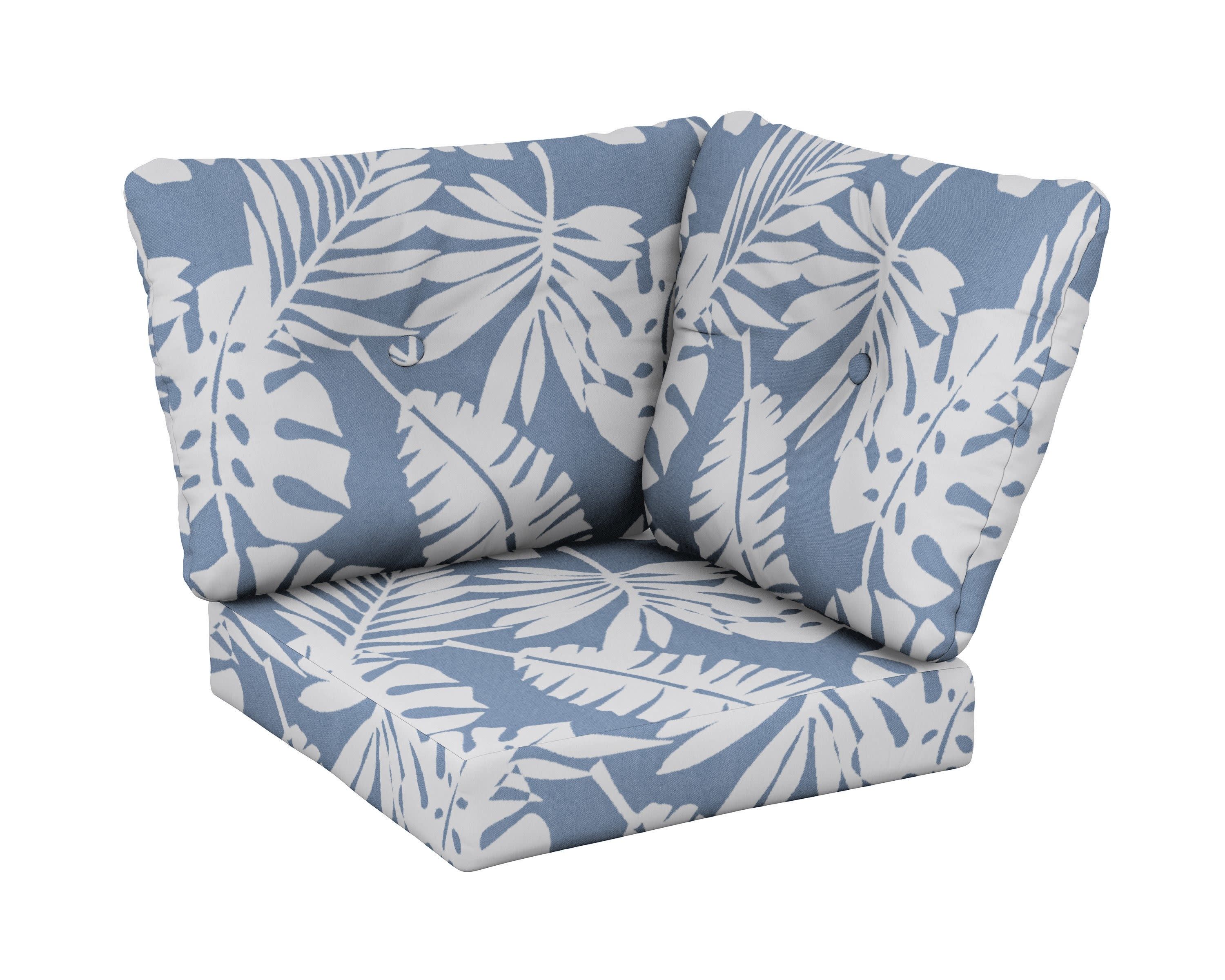 Modular Corner Cushion in Leaf Sky Blue