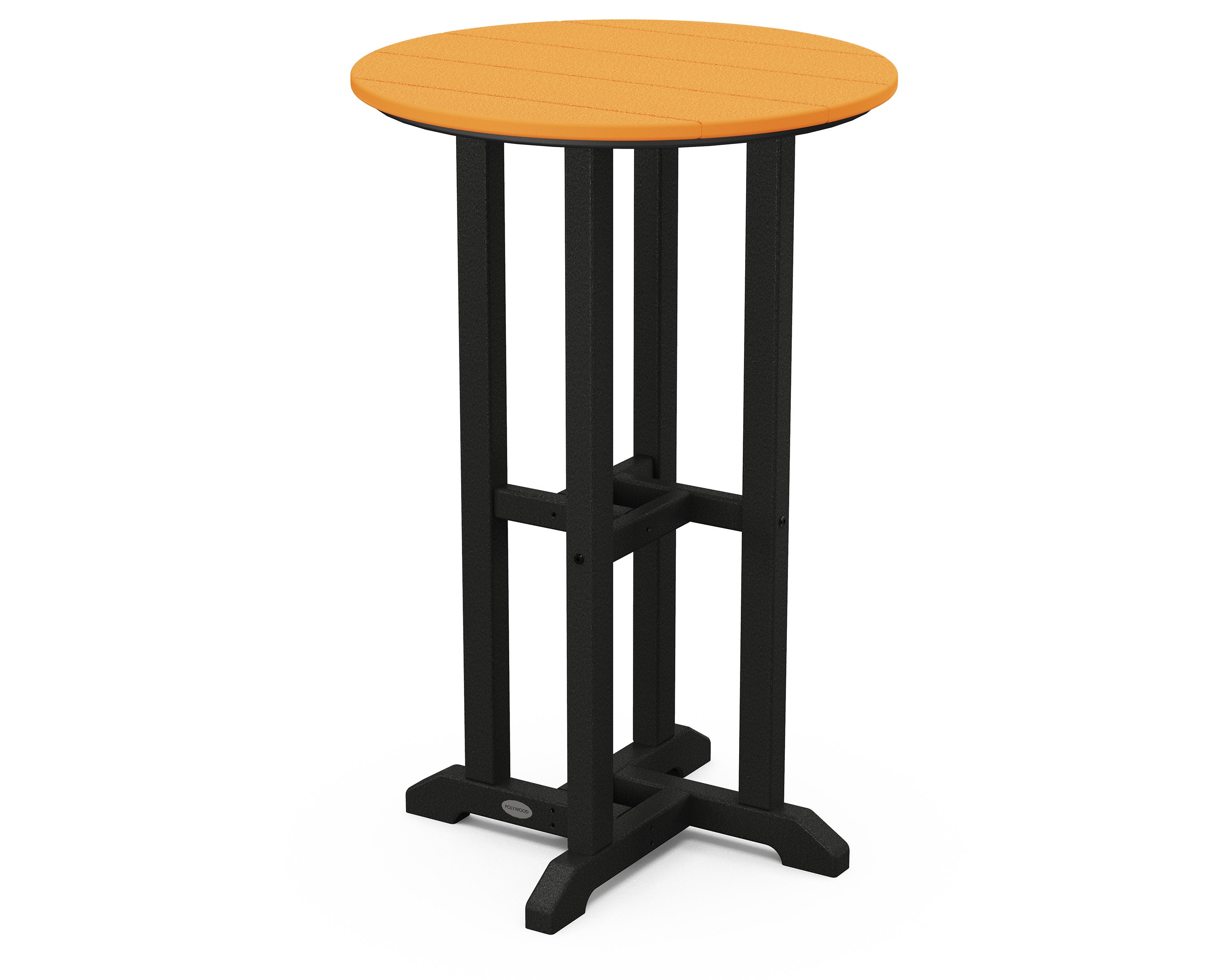 Contempo 24" Round Counter Table in Black / Tangerine