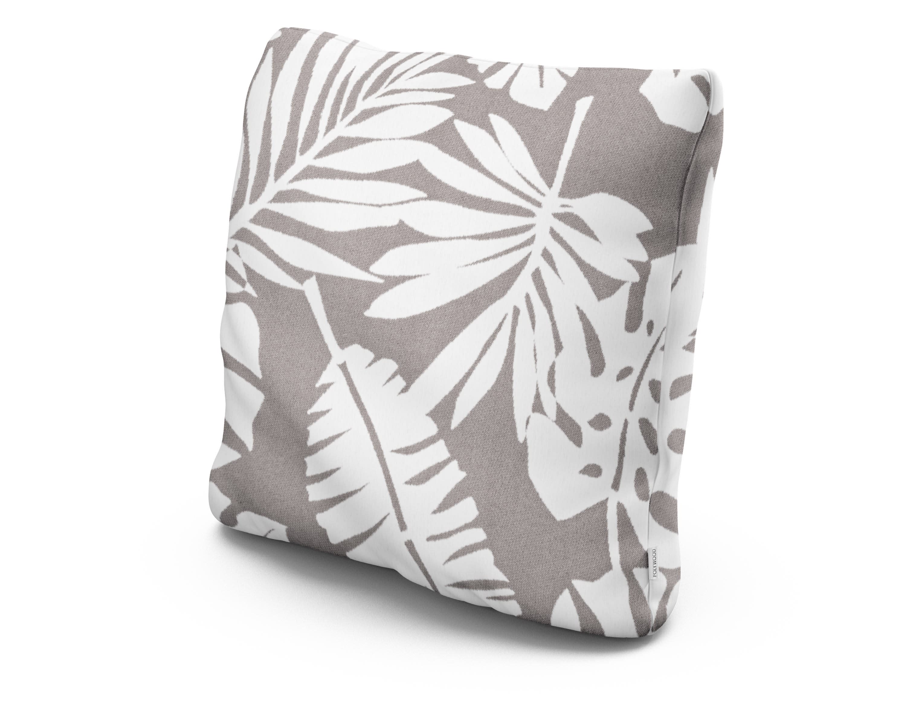 20" Outdoor Throw Pillow in Leaf Grey Mist