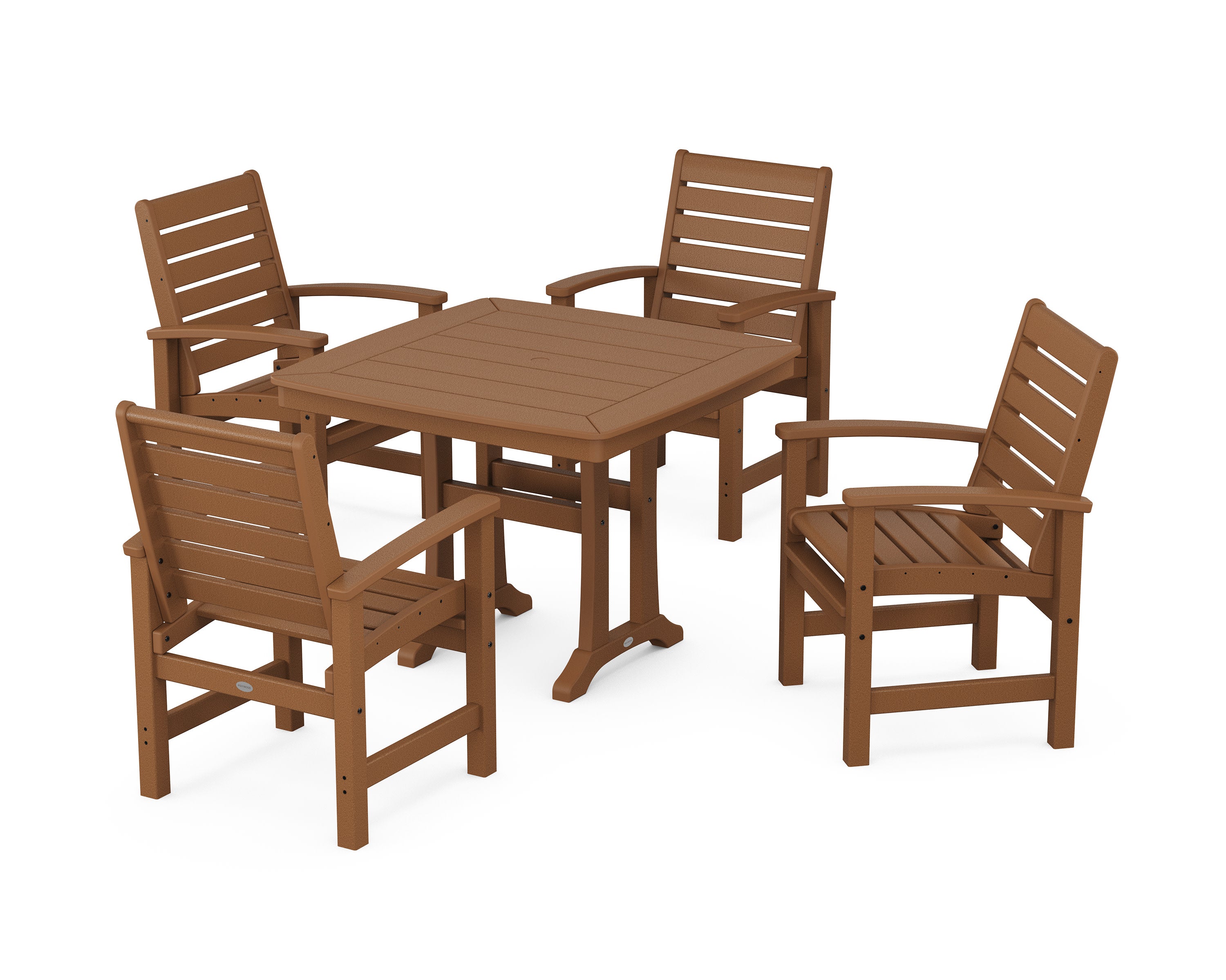 Signature 5-Piece Dining Set with Trestle Legs in Teak