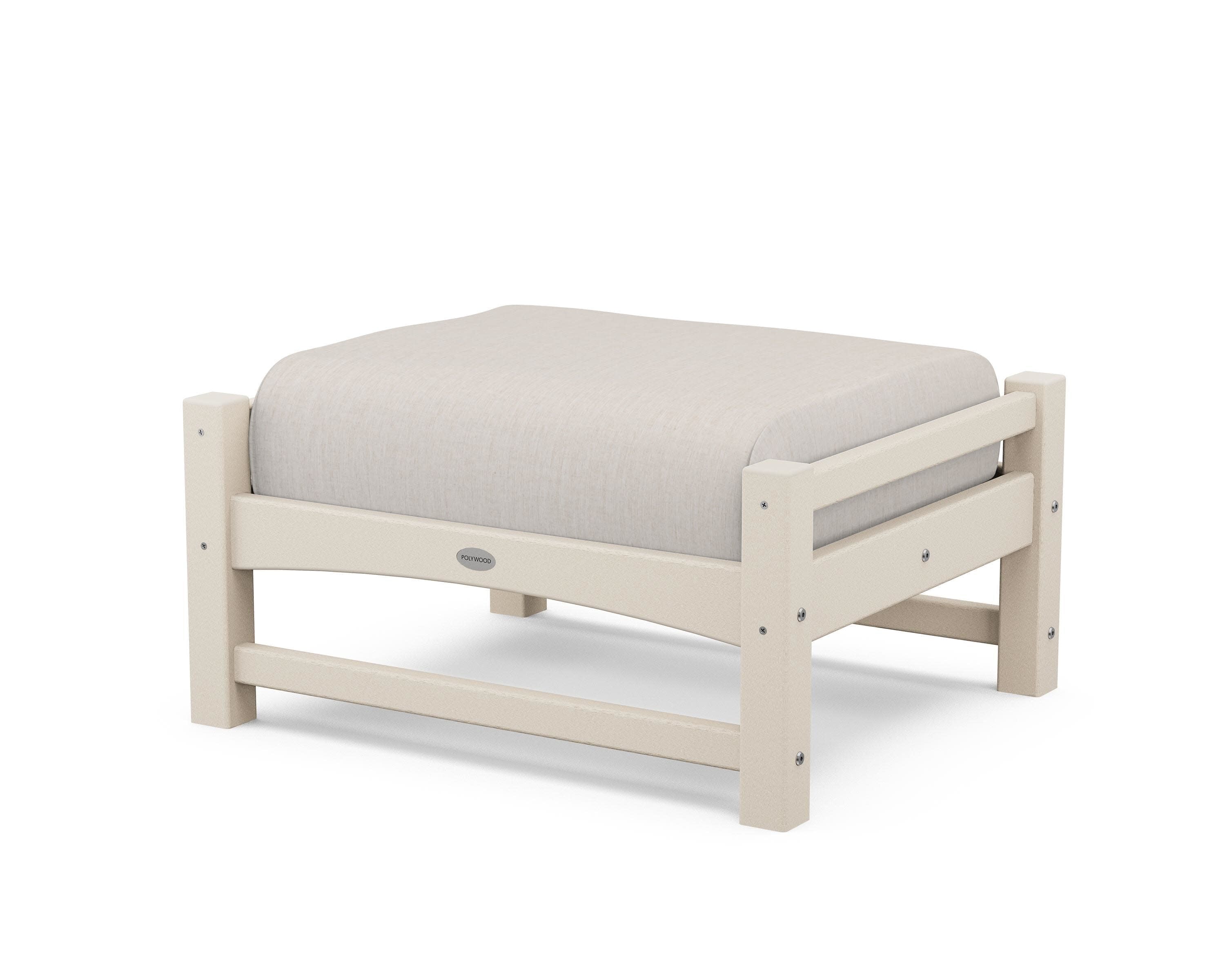 Club Ottoman in Sand / Cast Ash