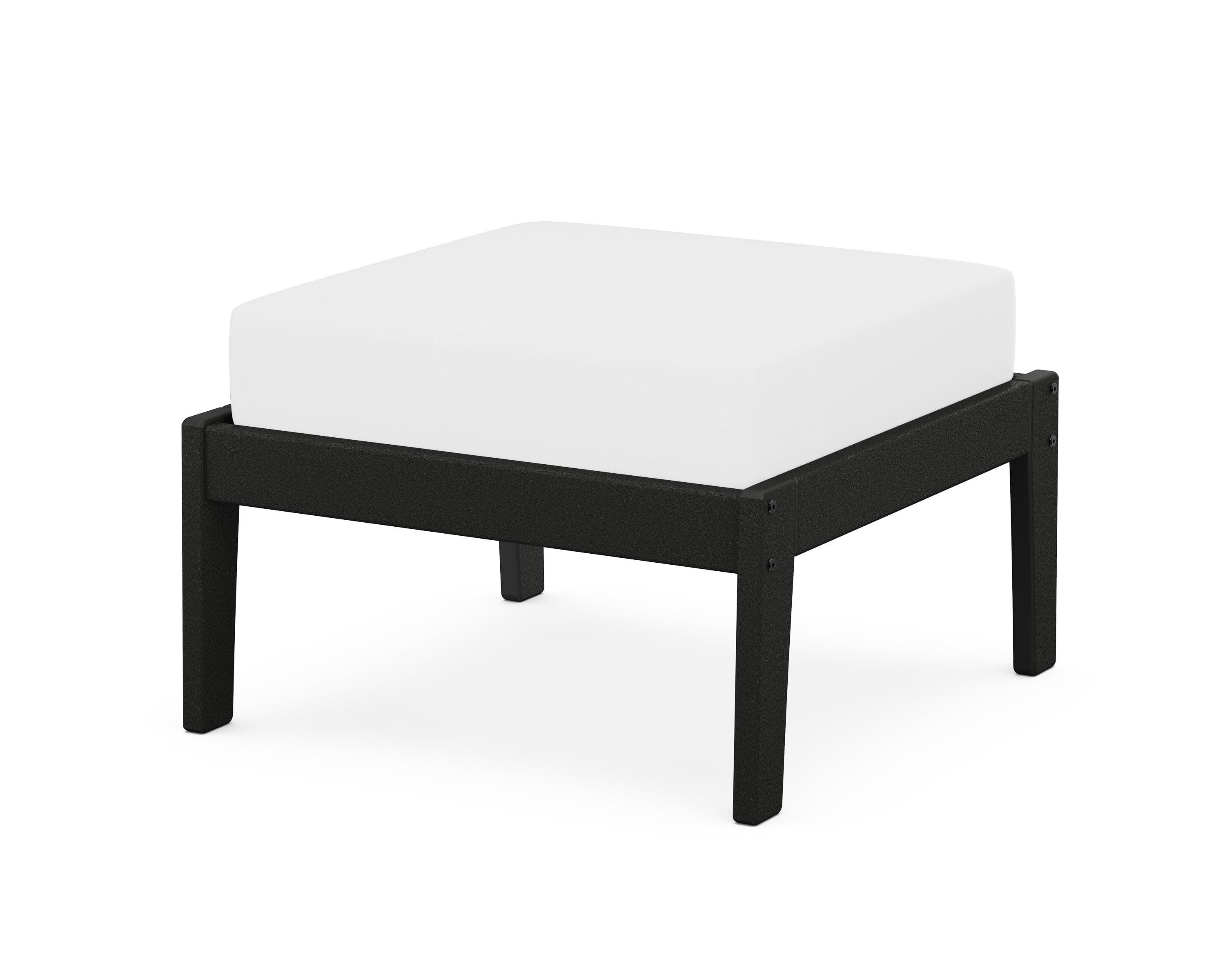 Deep Seating Ottoman in Black / Natural