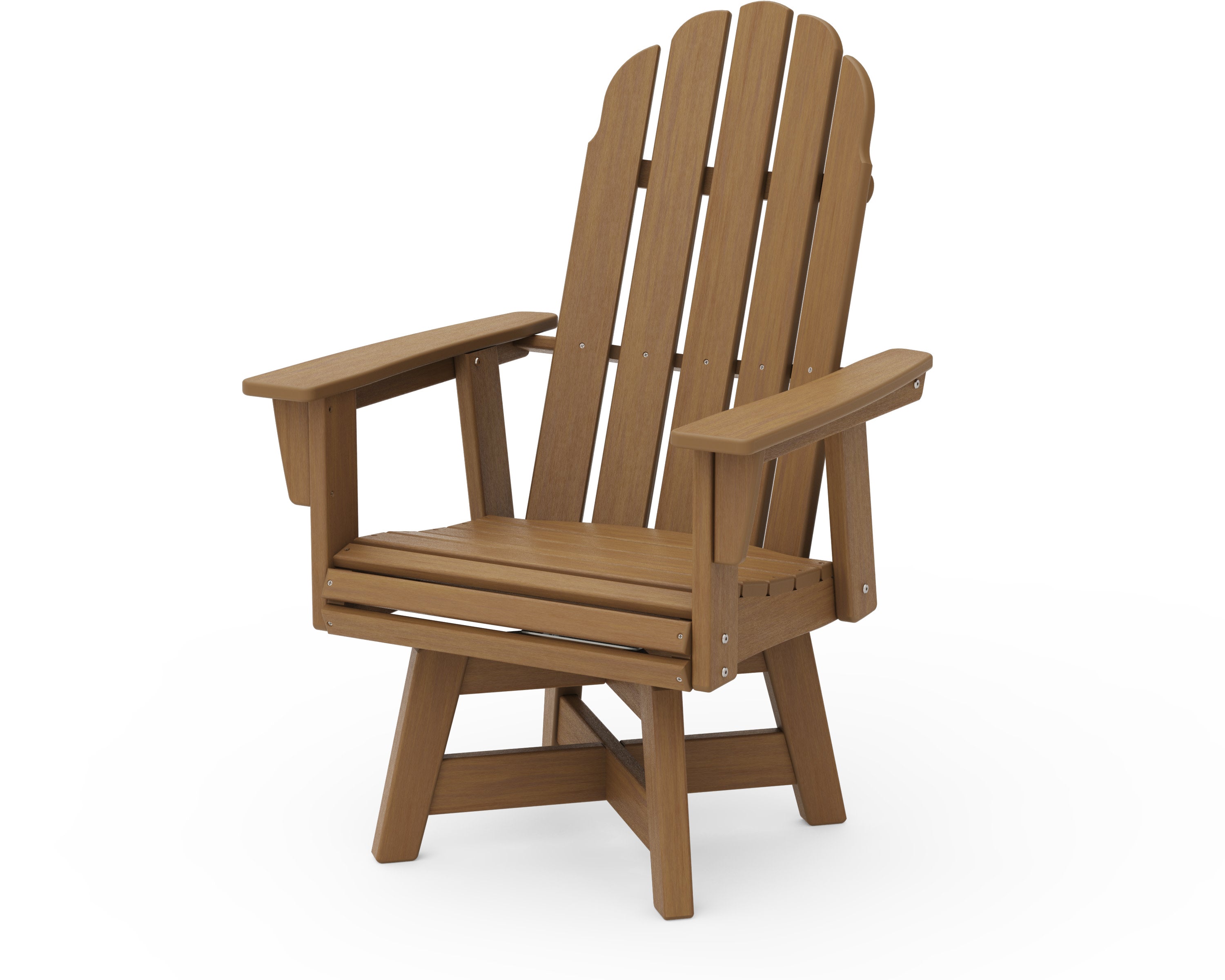 Vineyard Curveback Adirondack Swivel Dining Chair in Natural