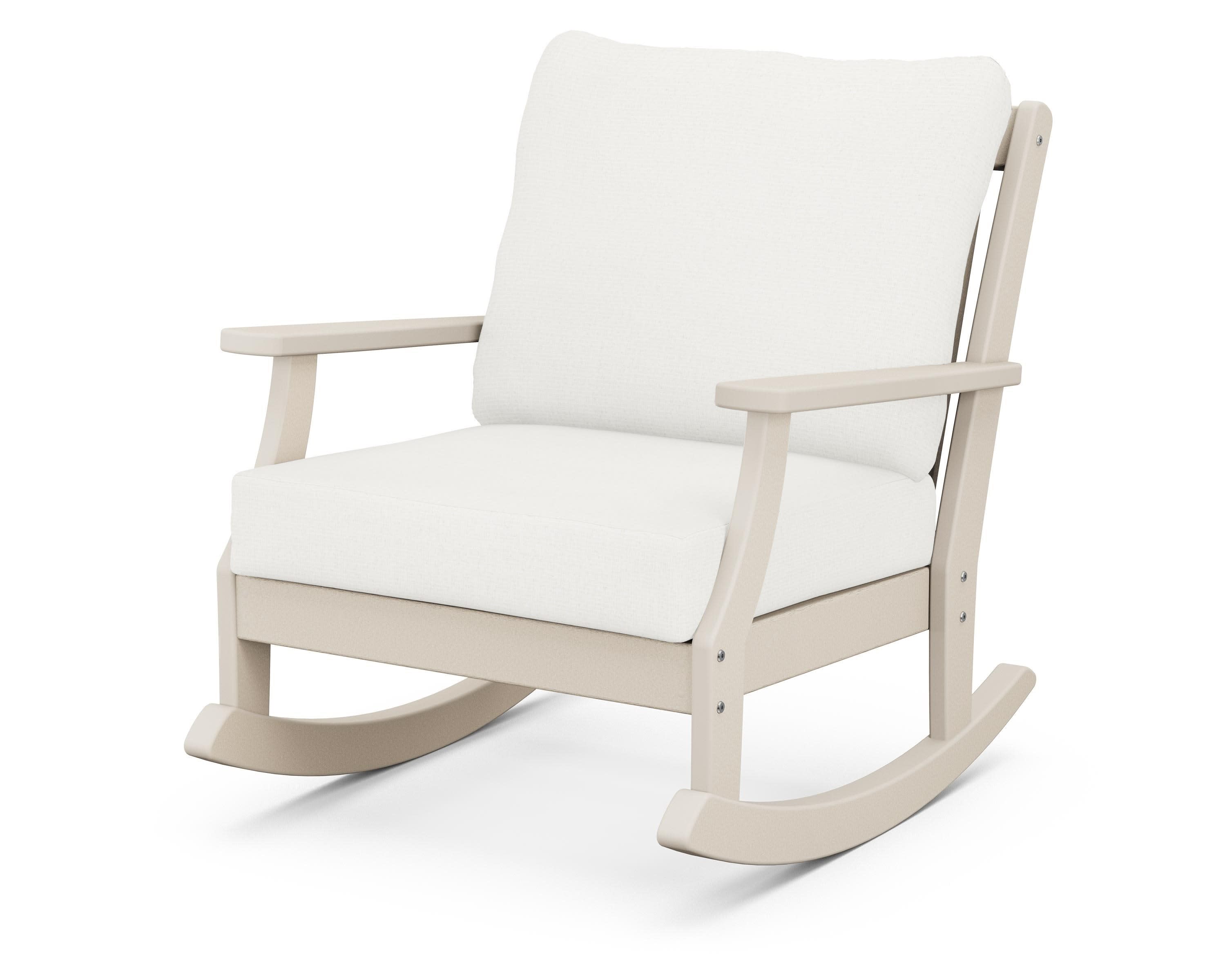 Braxton Deep Seating Rocking Chair in Sand / Natural Linen