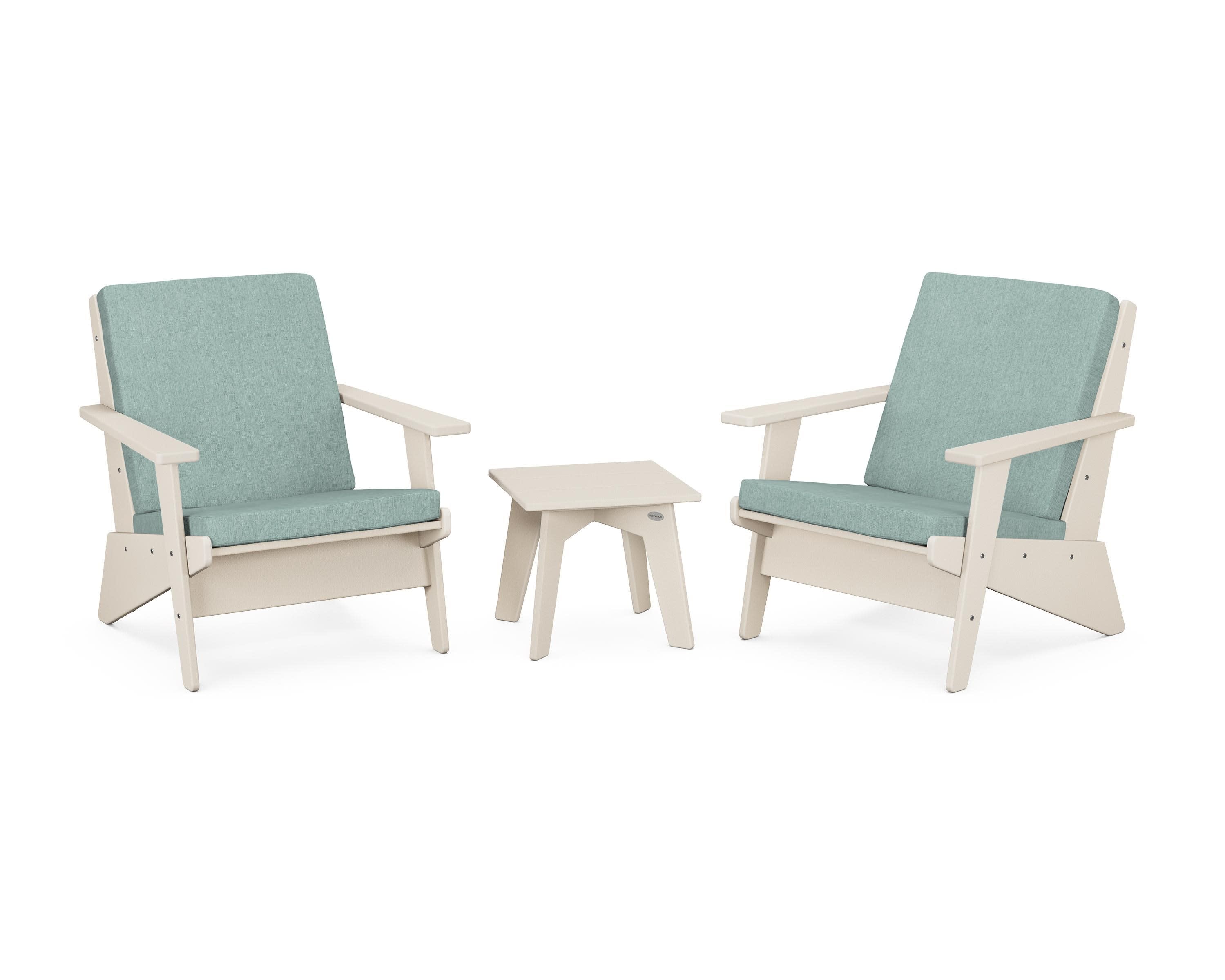 Riviera Modern Lounge 3-Piece Set in Sand / Glacier Spa