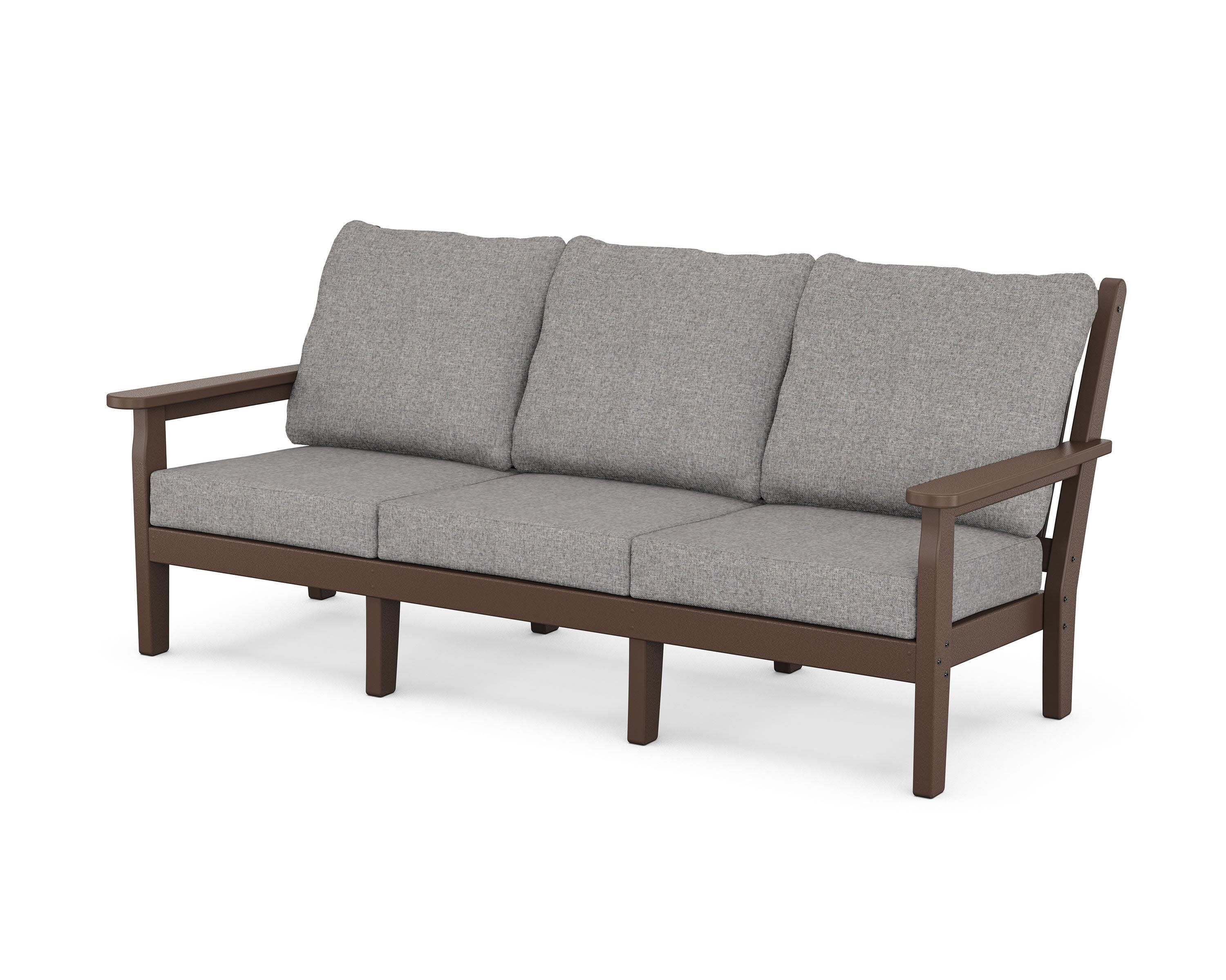 Chippendale Deep Seating Sofa in Mahogany / Grey Mist