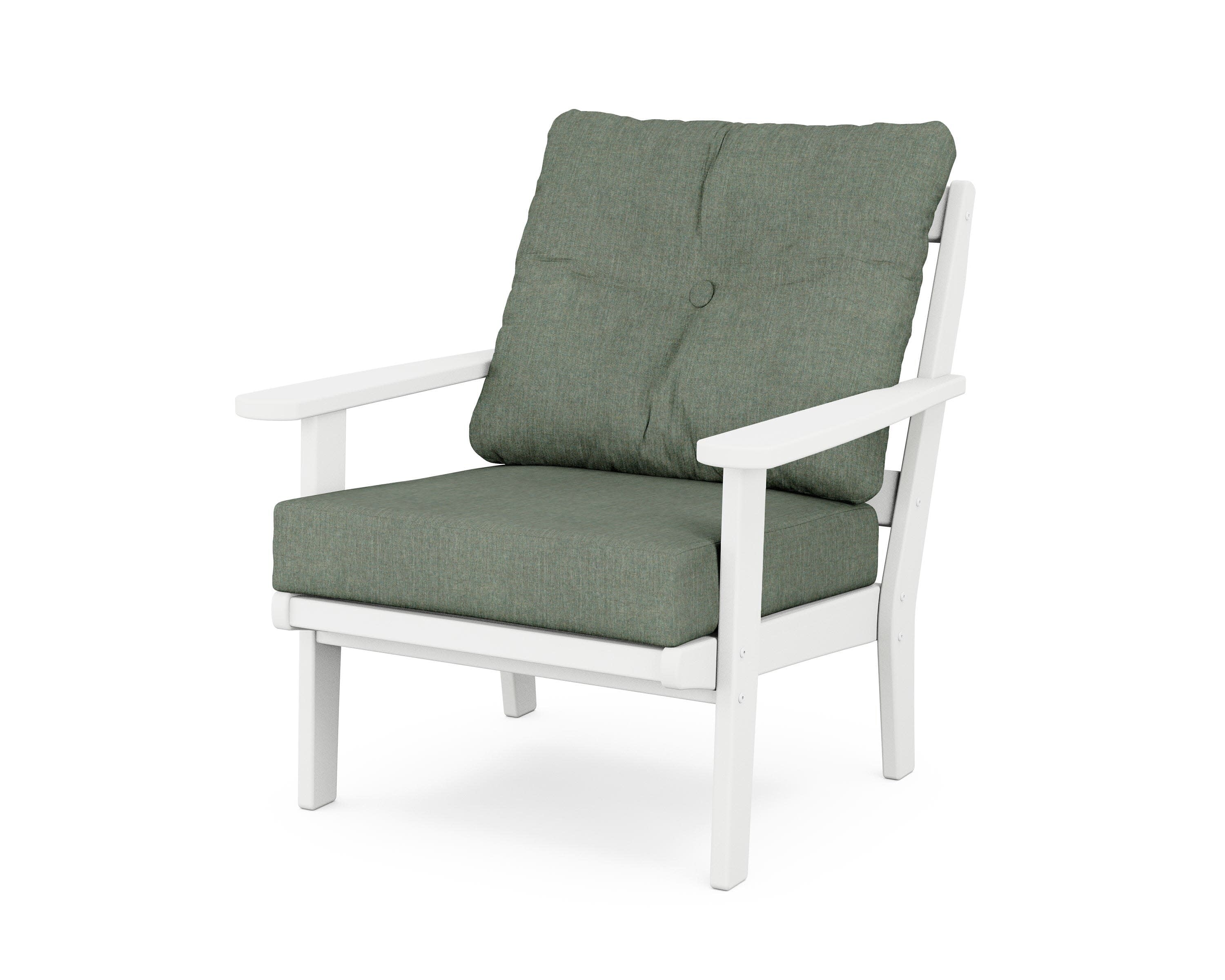 Mission Deep Seating Chair in White / Cast Sage
