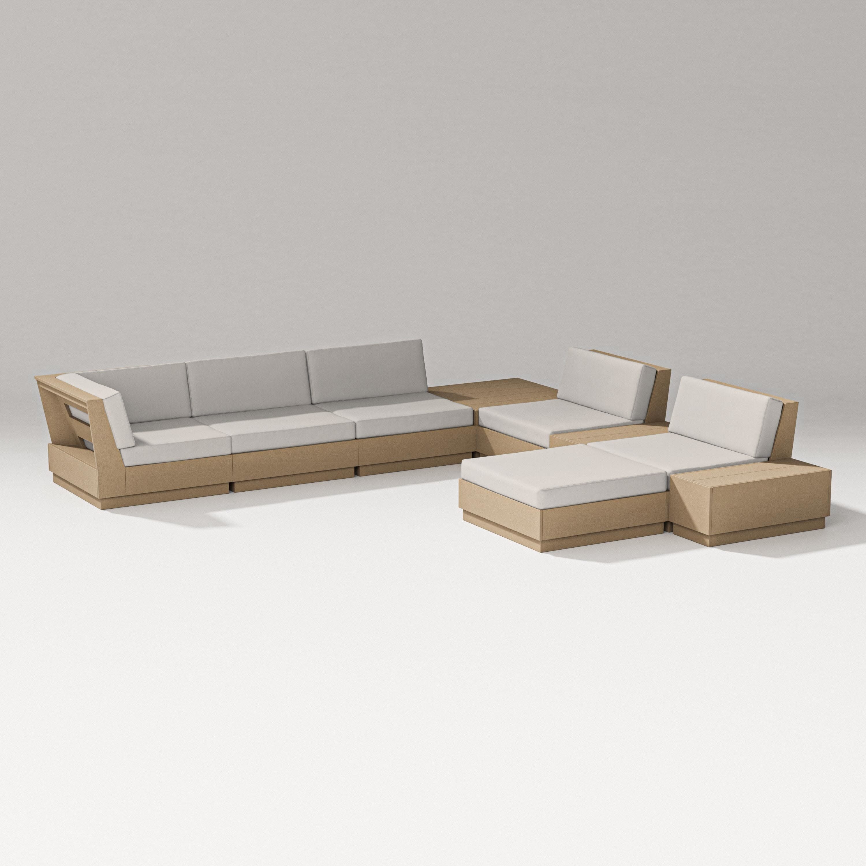 Elevate 9-Piece Conversation Sectional in Vintage Sahara / Cast Ash