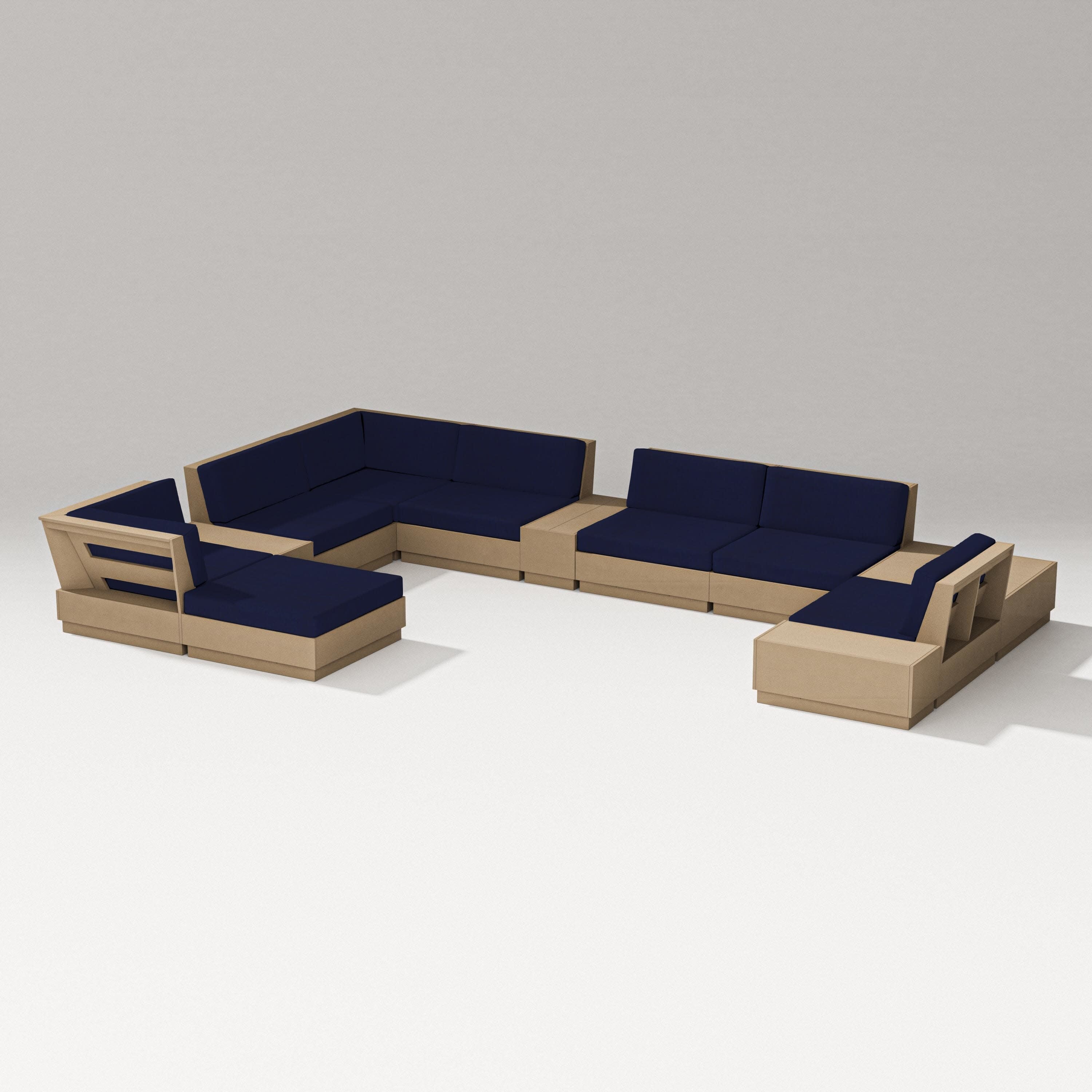 Elevate 12-Piece Conversation Sectional Set in Vintage Sahara / Navy