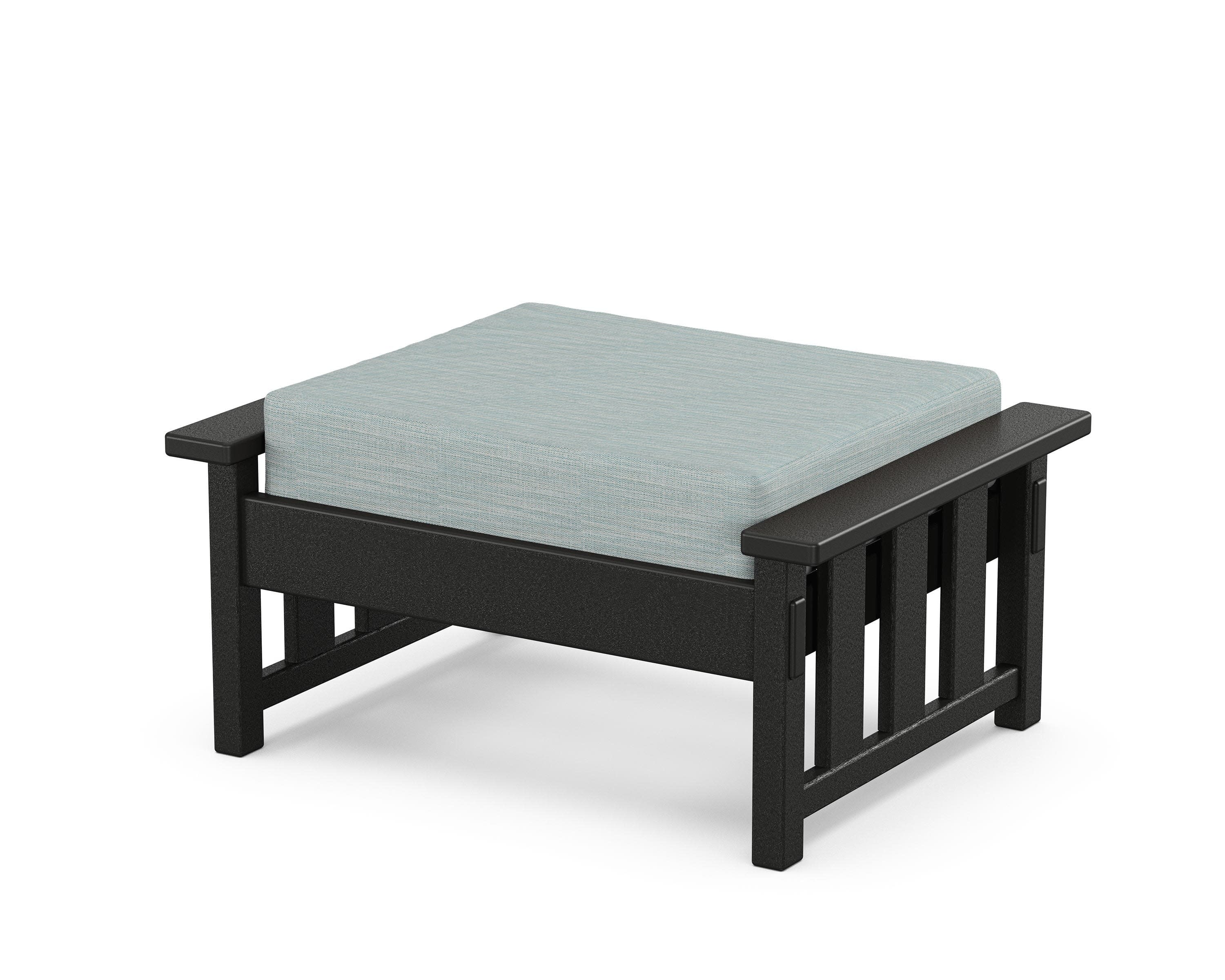 Acadia Deep Seating Ottoman in Black / Soothe Mist