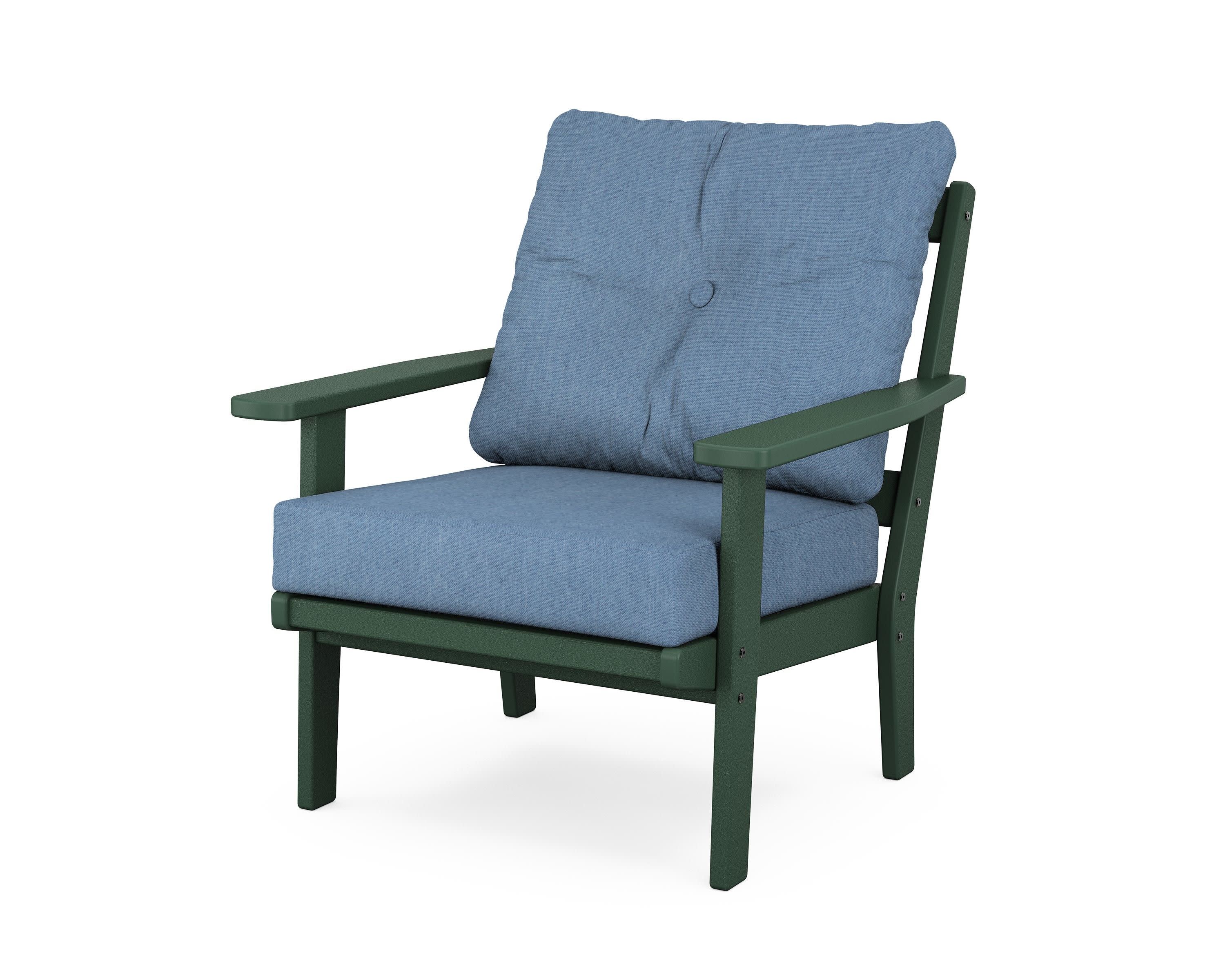 Oxford Deep Seating Chair in Green / Sky Blue