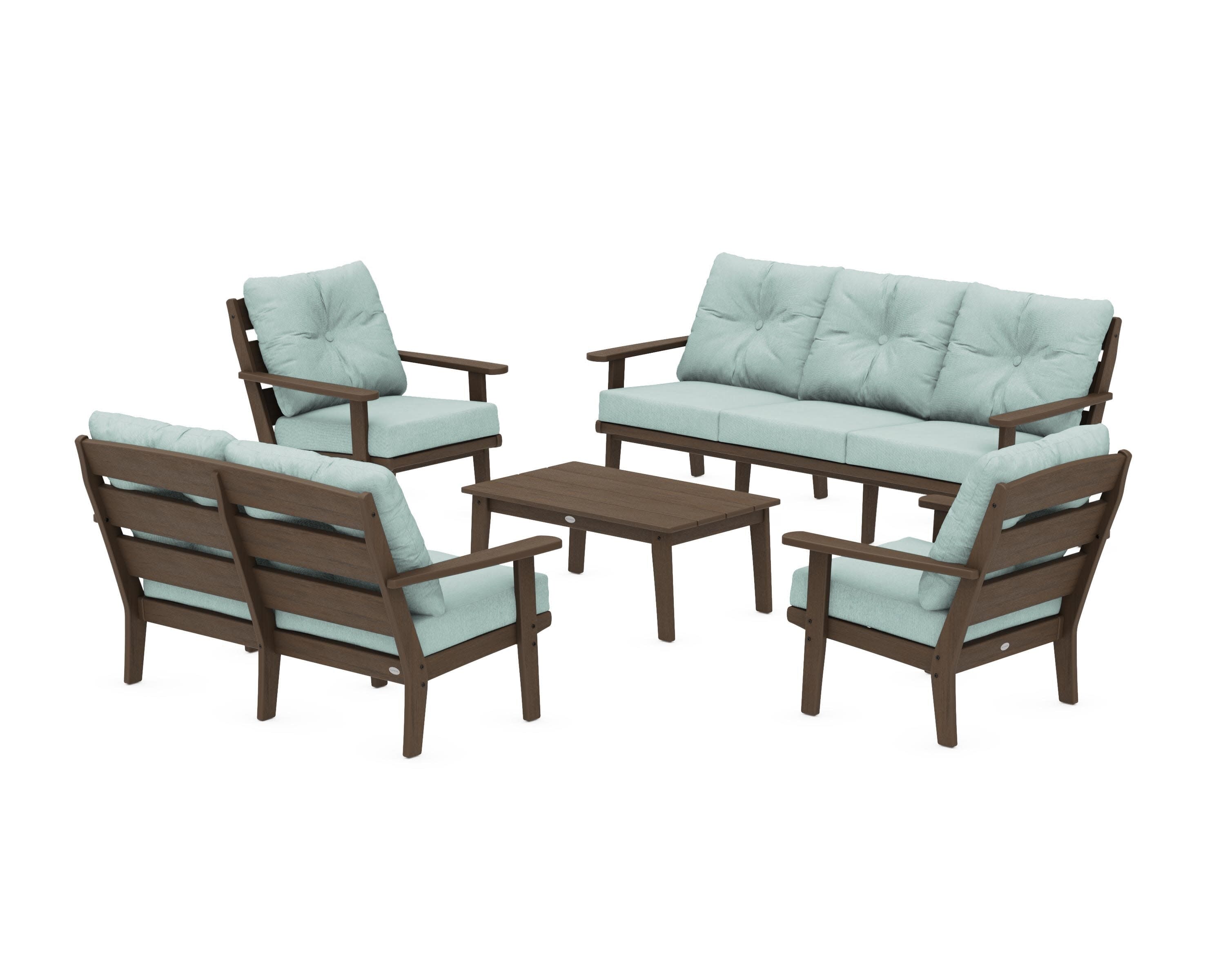 Lakeside 5-Piece Lounge Sofa Set in Kona / Glacier Spa