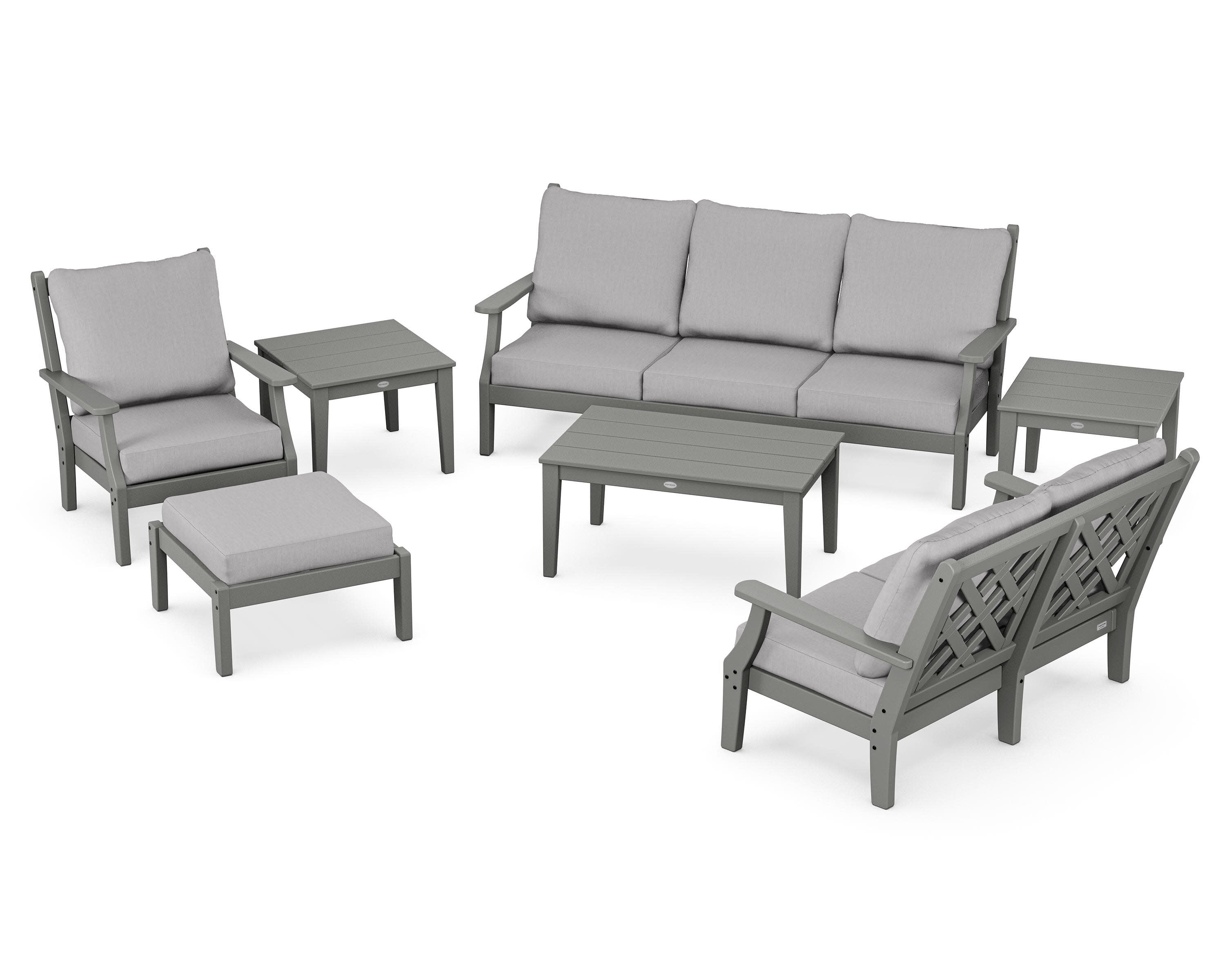 Wovendale 7-Piece Deep Seating Set in Slate Grey / Granite