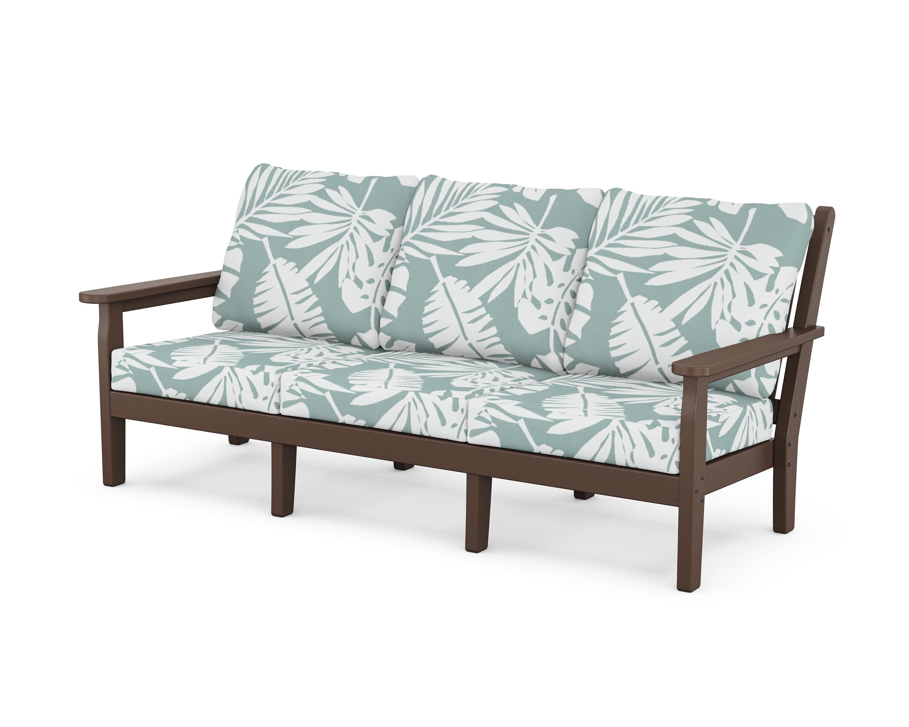 Chippendale Deep Seating Sofa in Mahogany / Leaf Glacier Spa