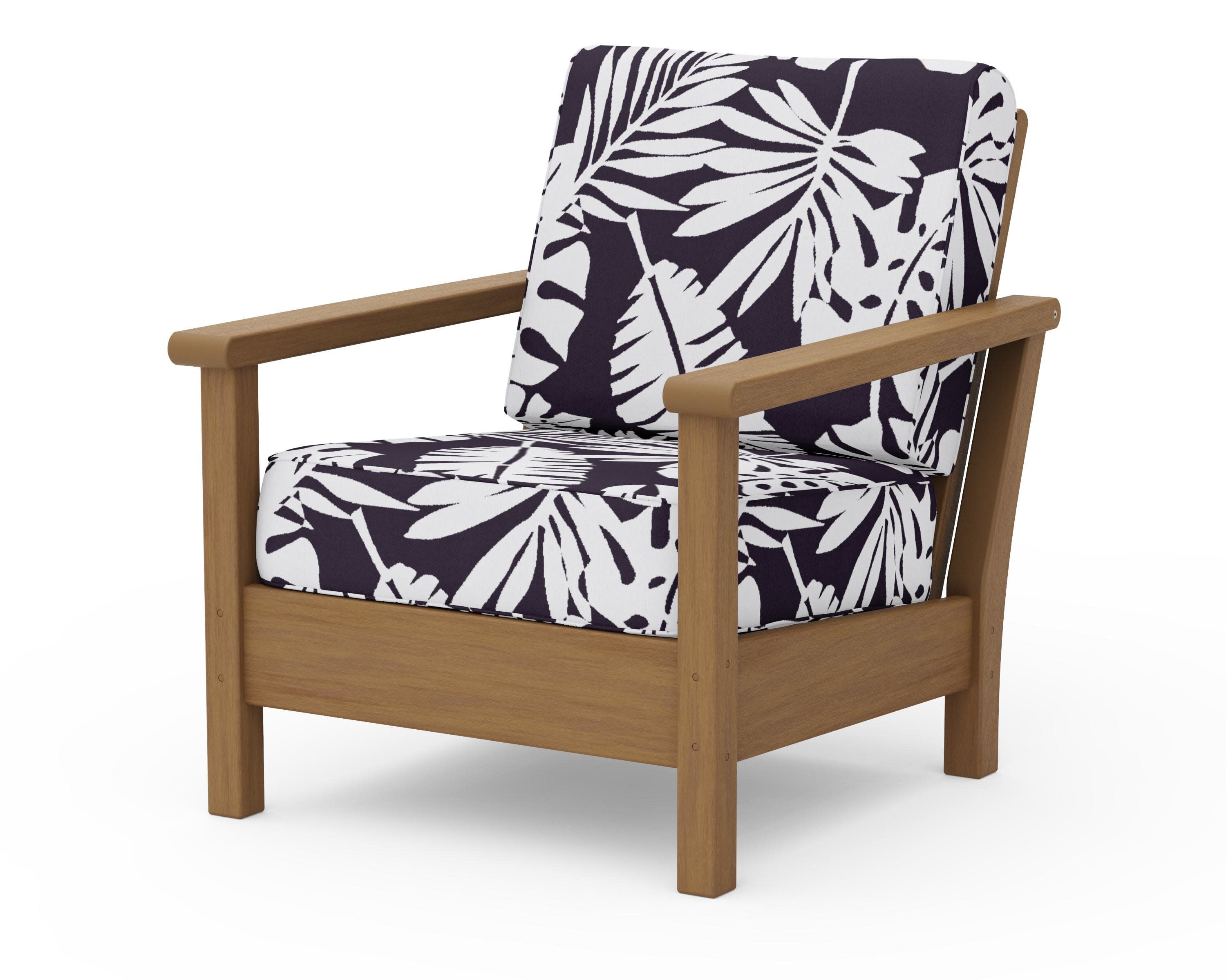 Harbour Deep Seating Chair in Natural / Leaf Navy