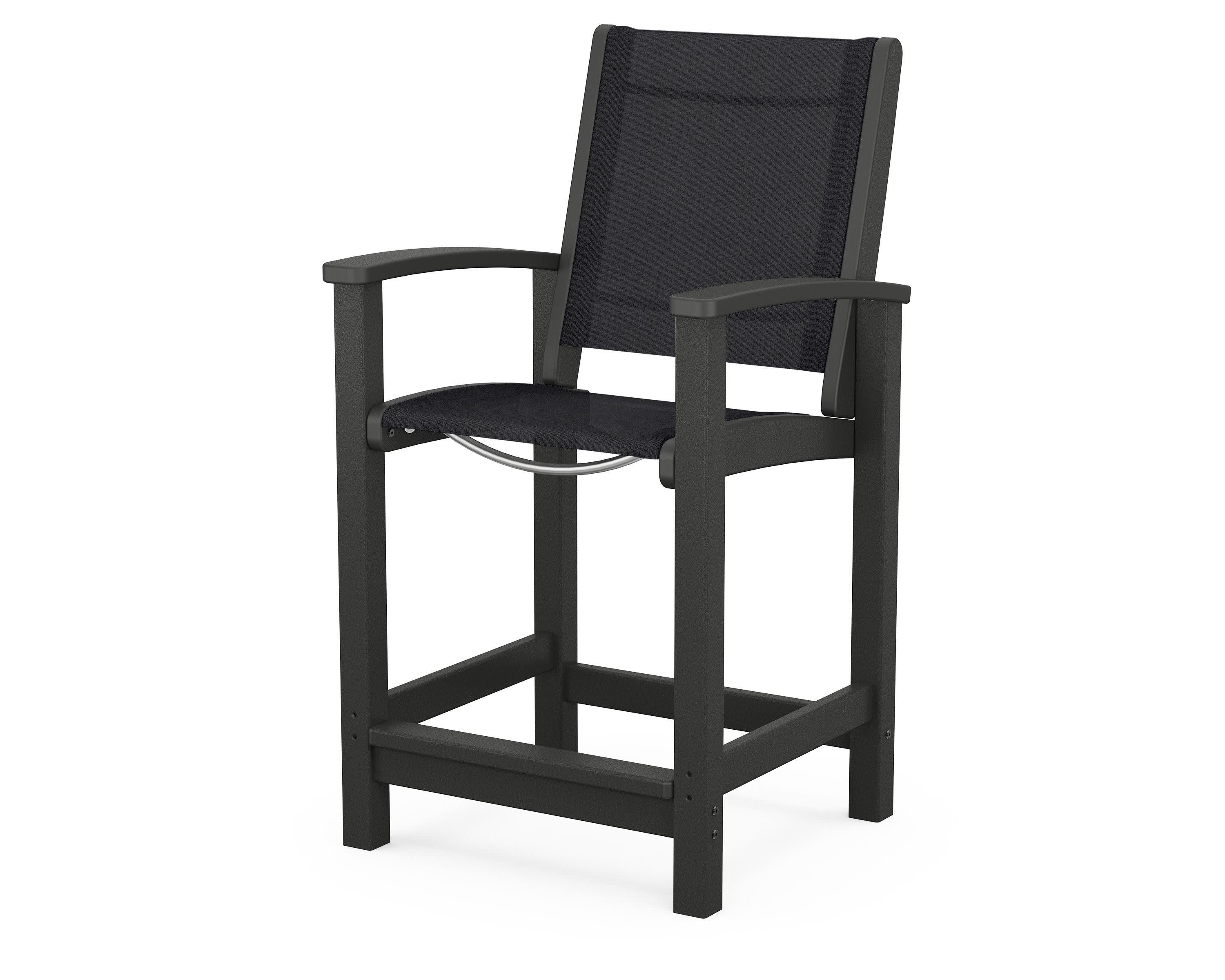Coastal Counter Chair in Black / Black Sling