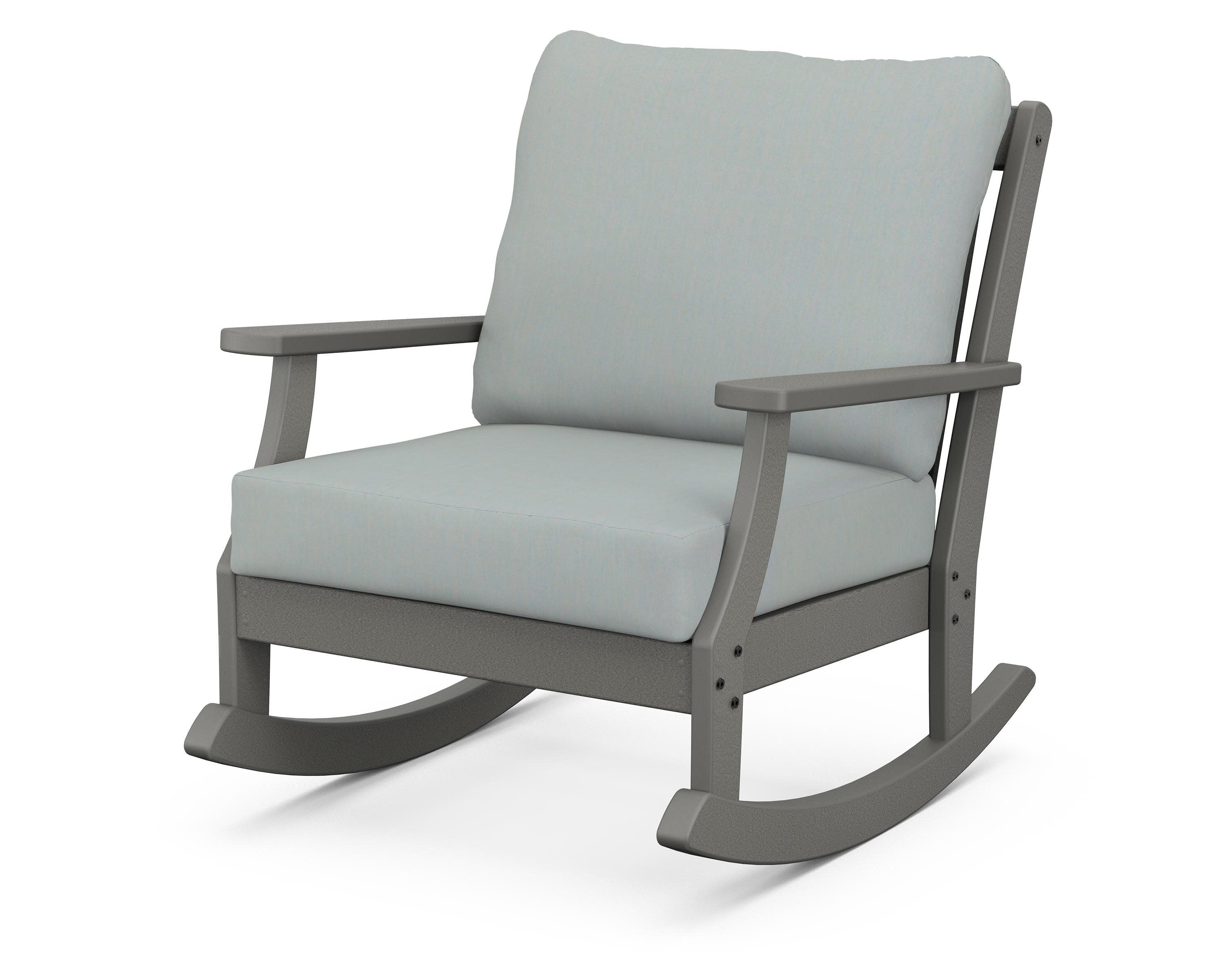 Braxton Deep Seating Rocking Chair in Slate Grey / Spa
