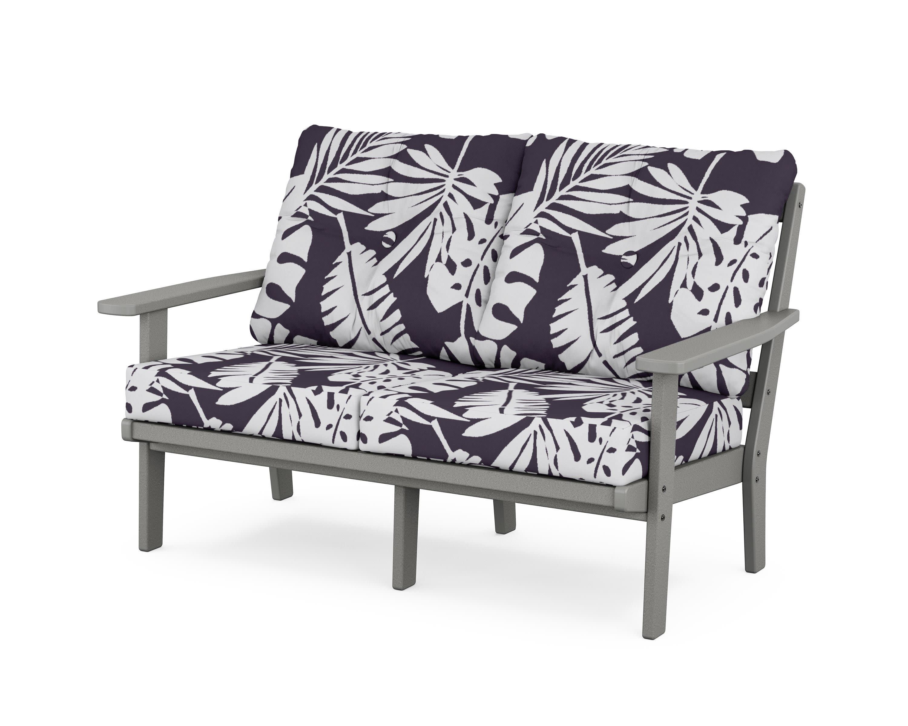 Oxford Deep SeatingLoveseat in Slate Grey / Leaf Navy