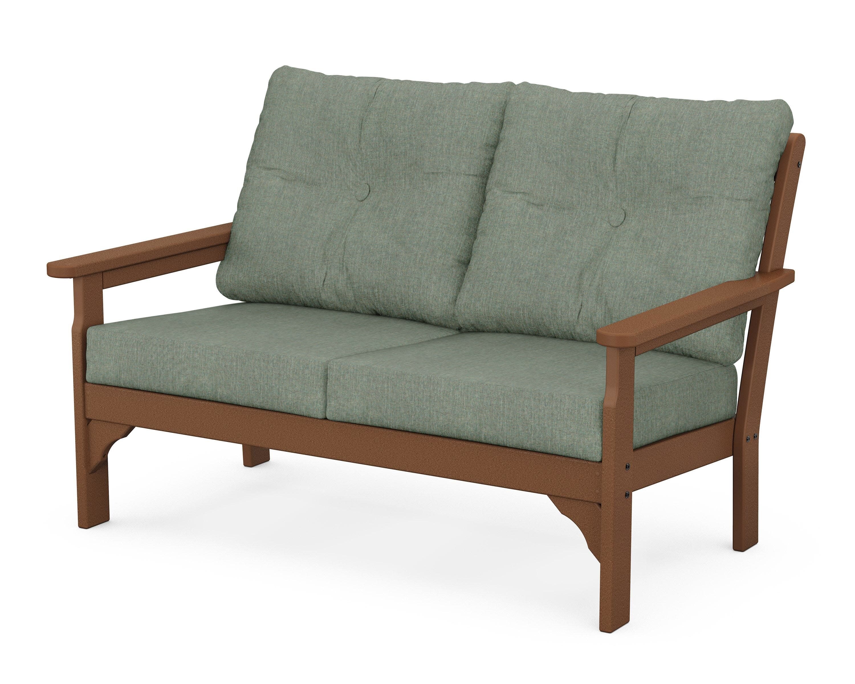 Vineyard Deep Seating Loveseat in Teak / Cast Sage