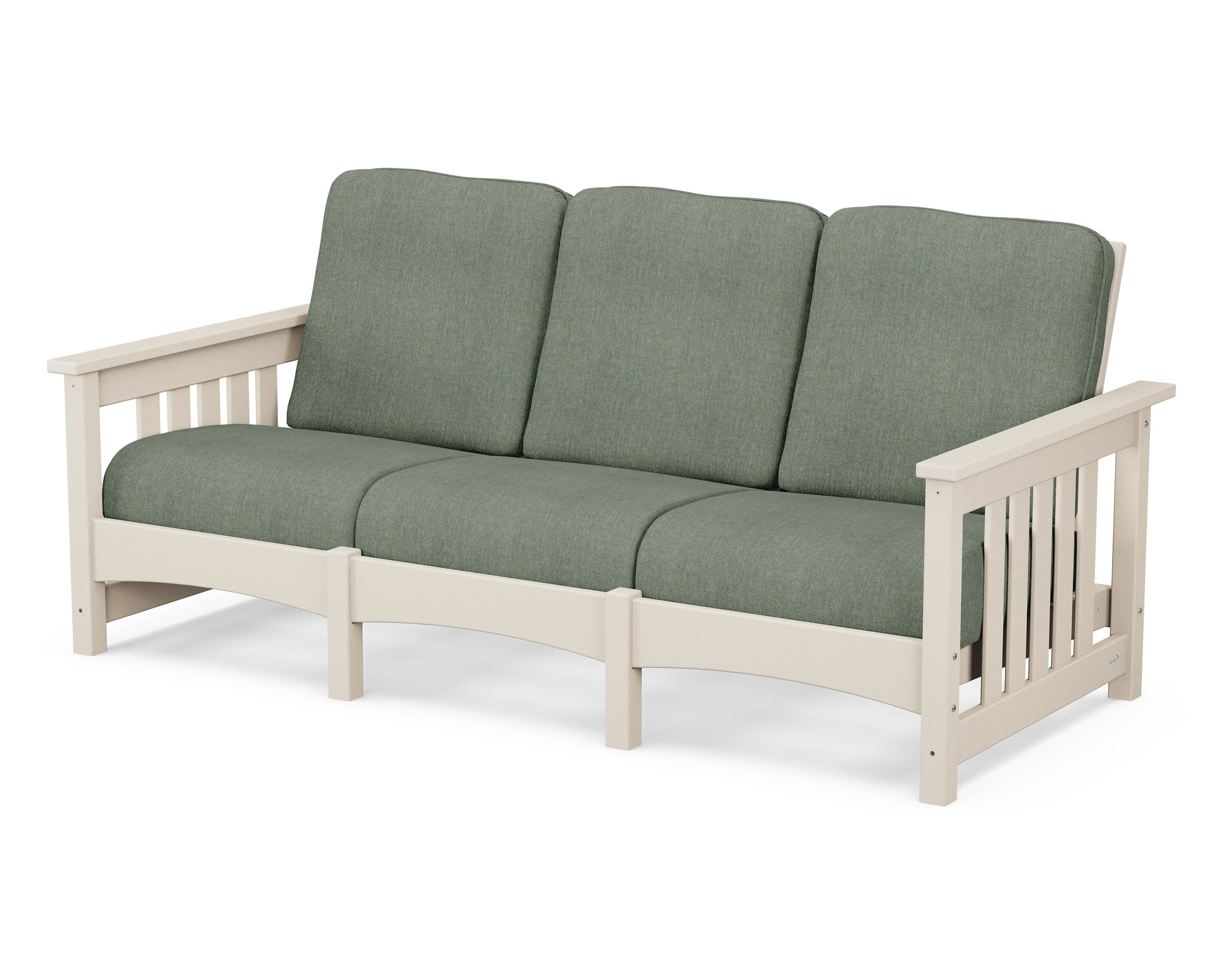 Club Mission Sofa in Sand / Cast Sage