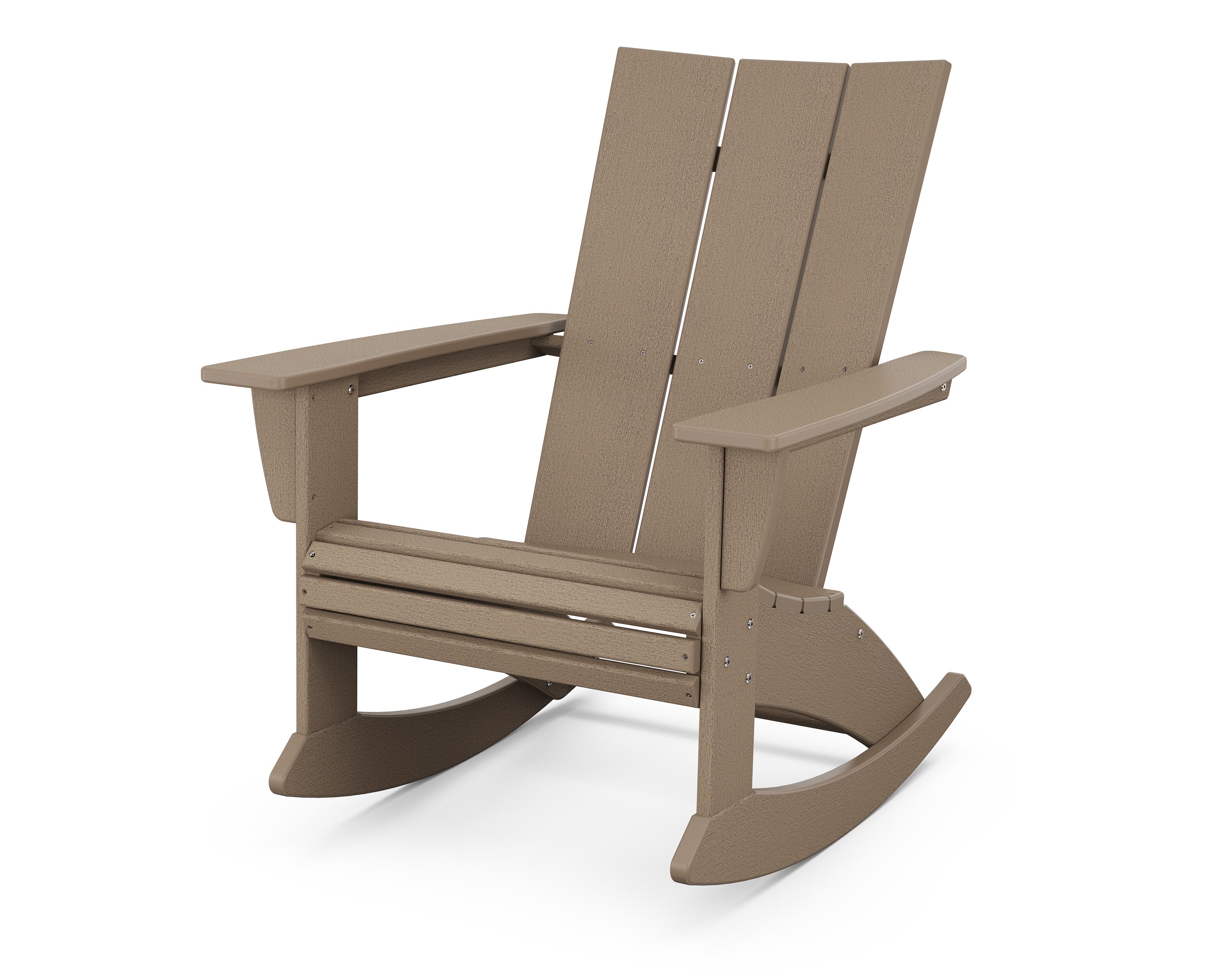 Modern Curveback Adirondack Rocking Chair in Vintage Sahara