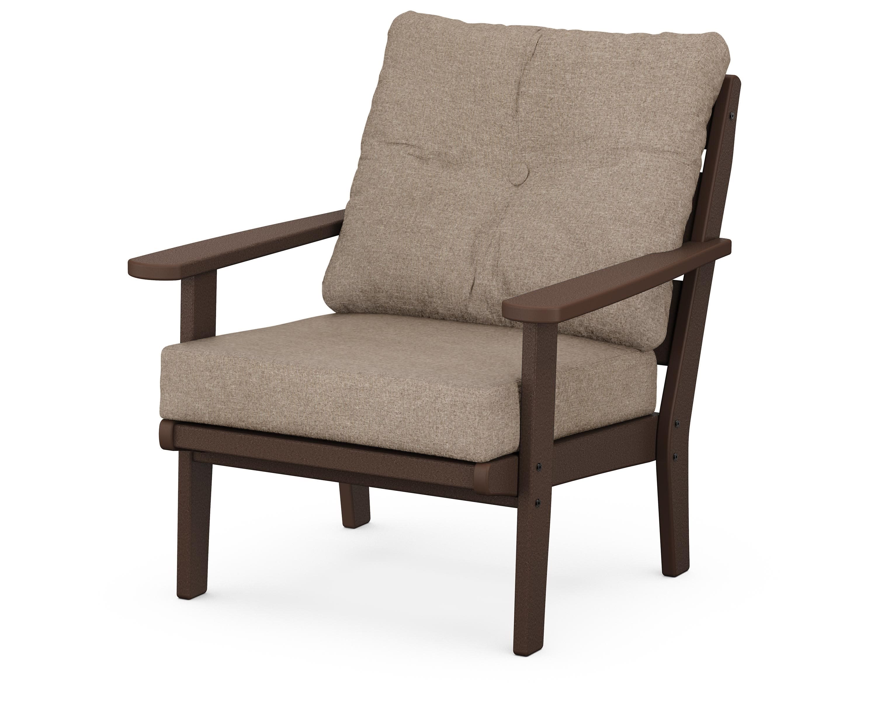 Lakeside Deep Seating Chair in Mahogany / Spiced Burlap