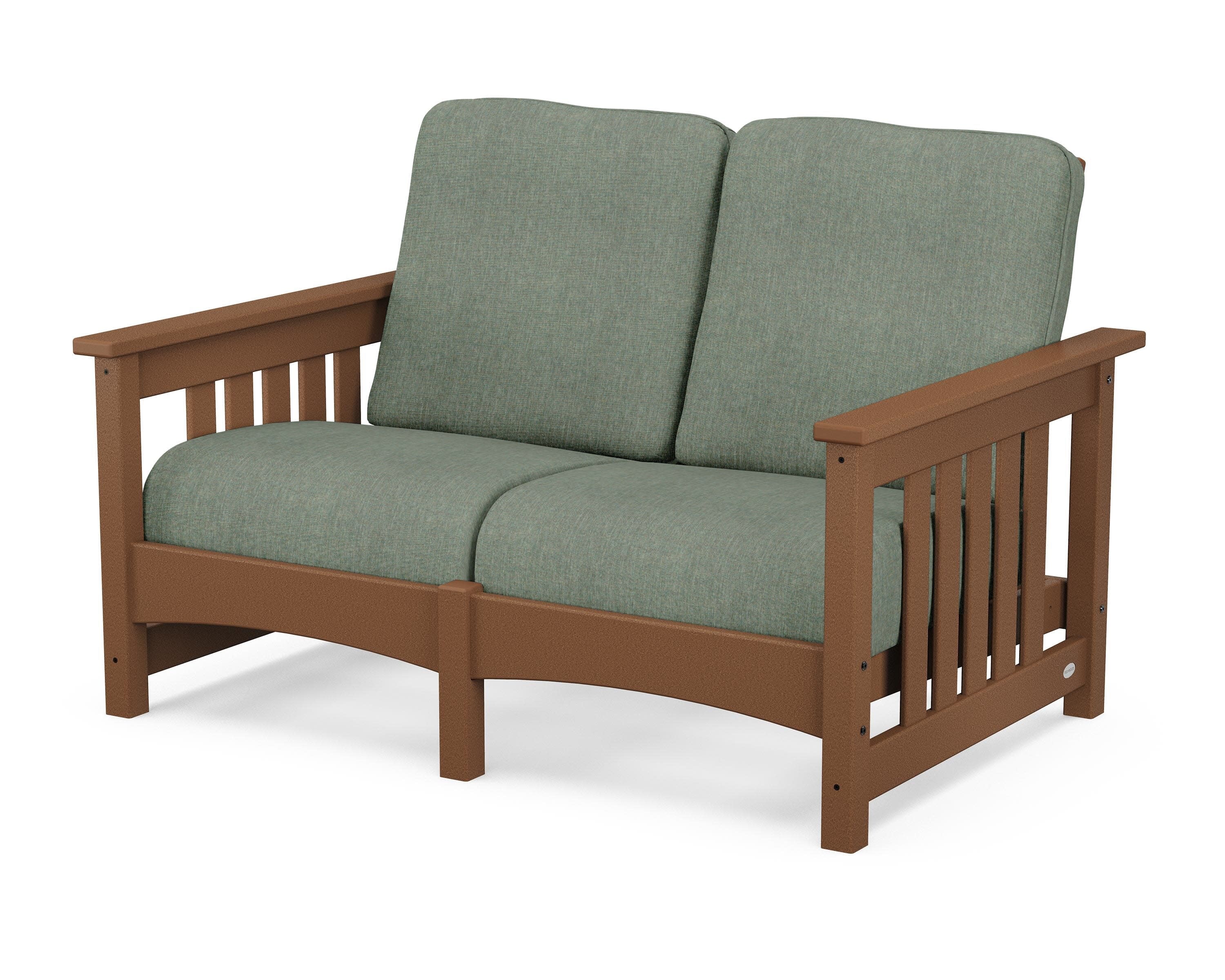 Club Mission Loveseat in Teak / Cast Sage