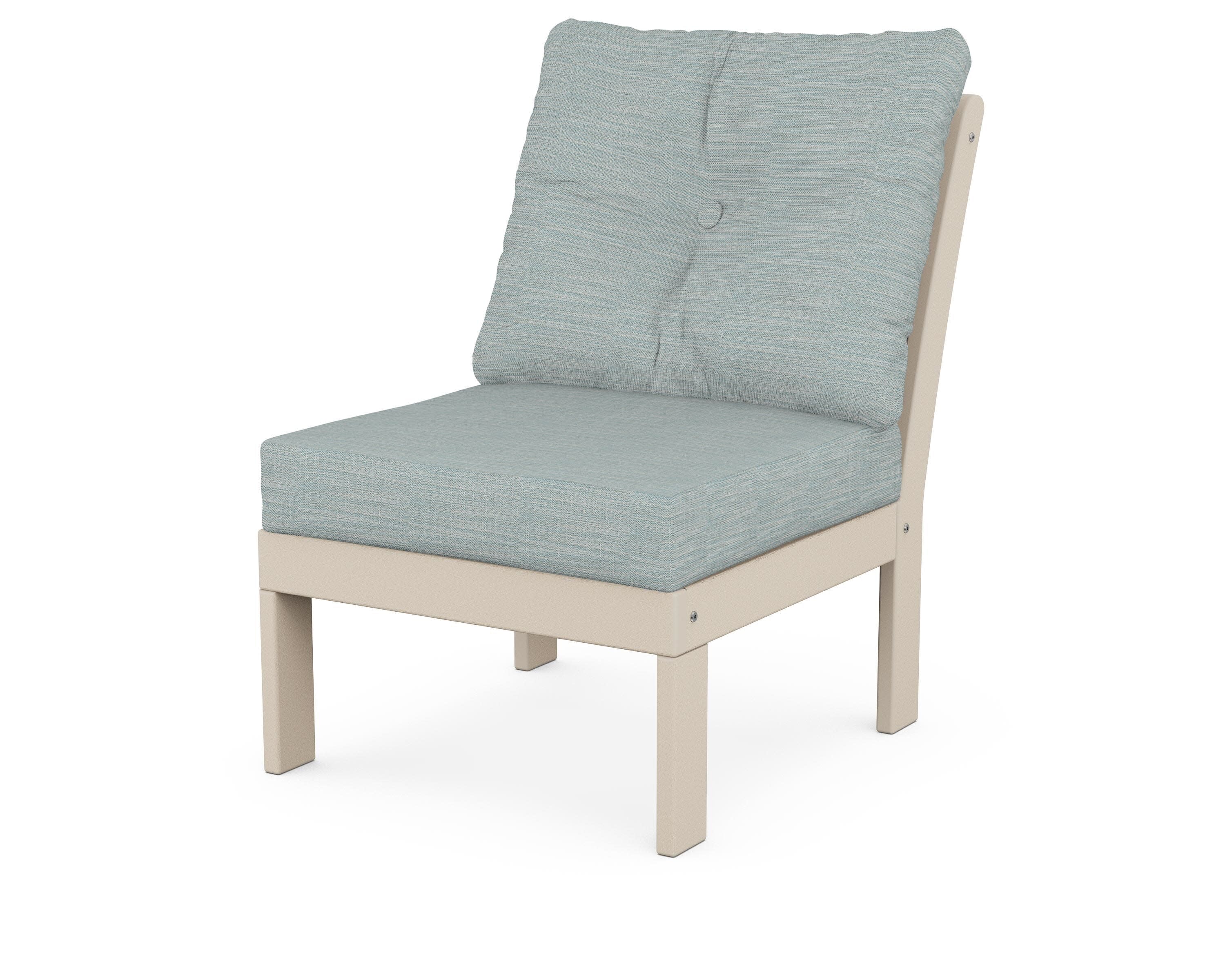 Vineyard Modular Armless Chair in Sand / Soothe Mist