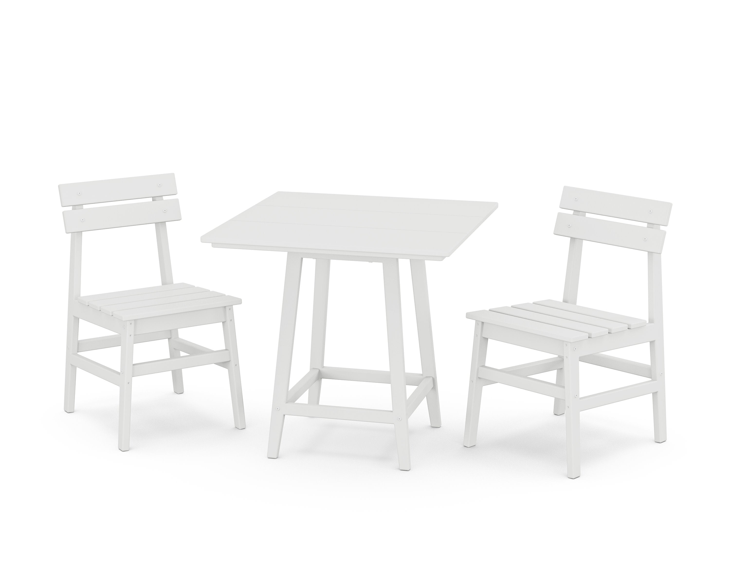 Modern Studio Plaza Chair 3-Piece Bistro Dining Set in White