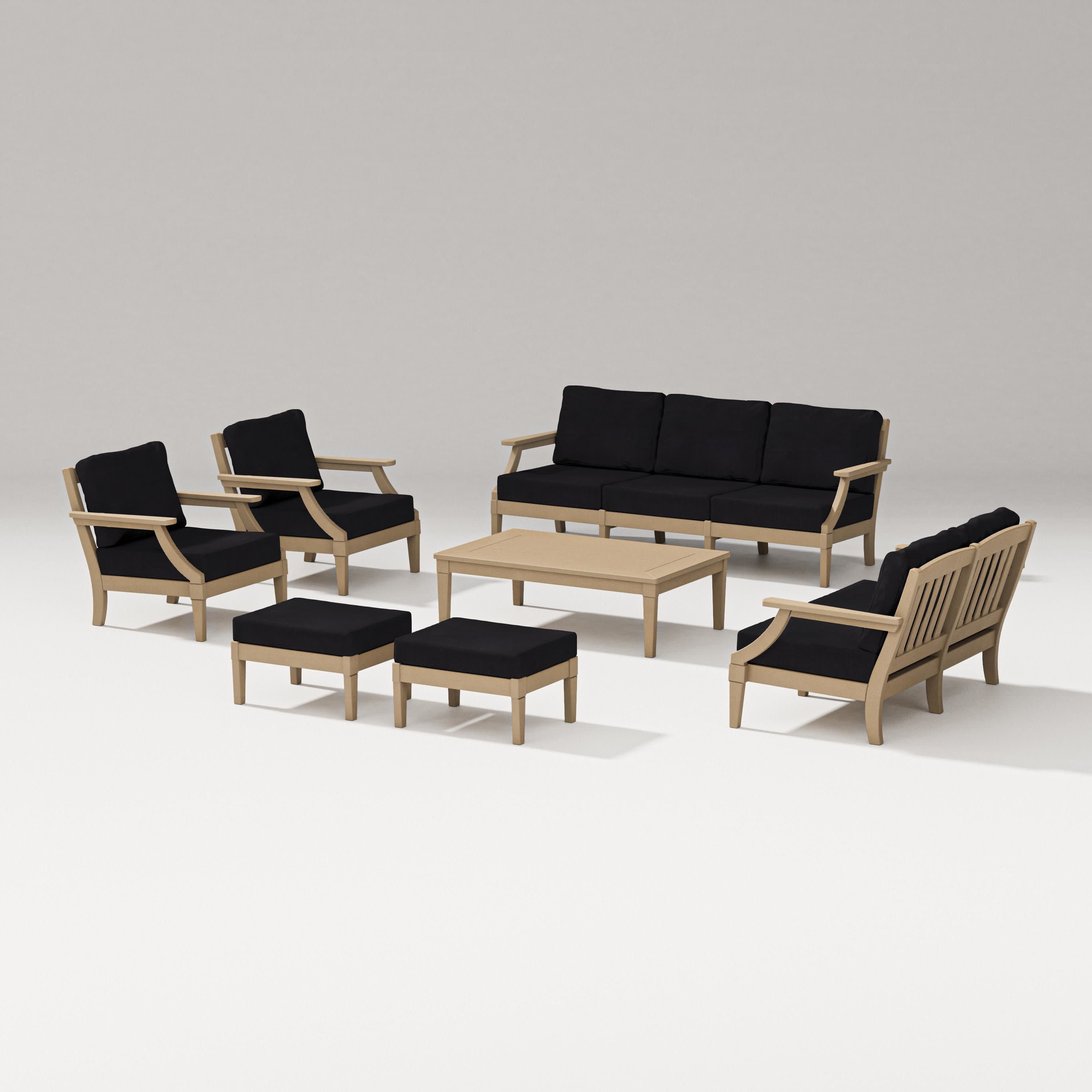 Estate 7-Piece Lounge Sofa Set in Vintage Sahara / Midnight Linen