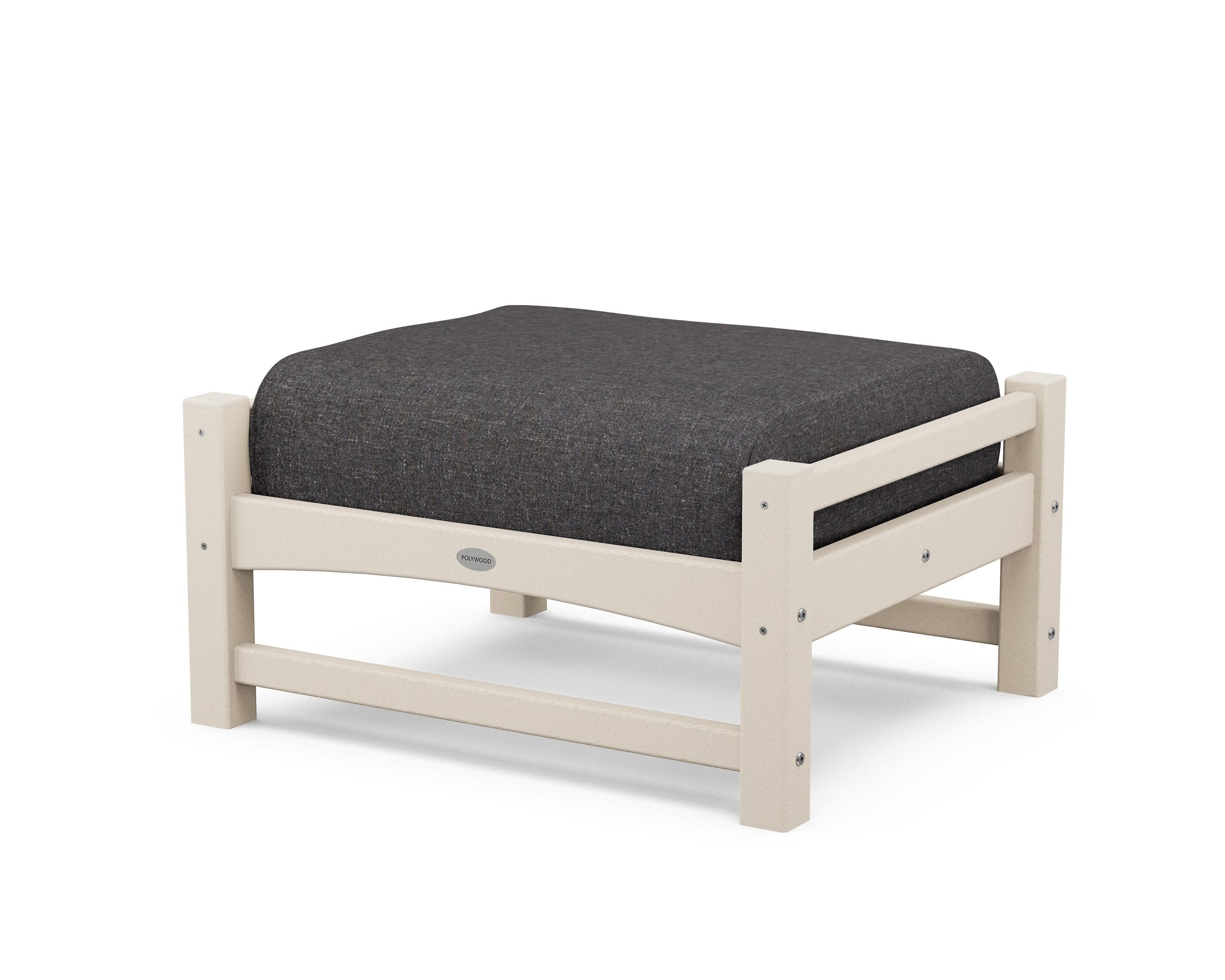 Club Ottoman in Sand / Ash Charcoal