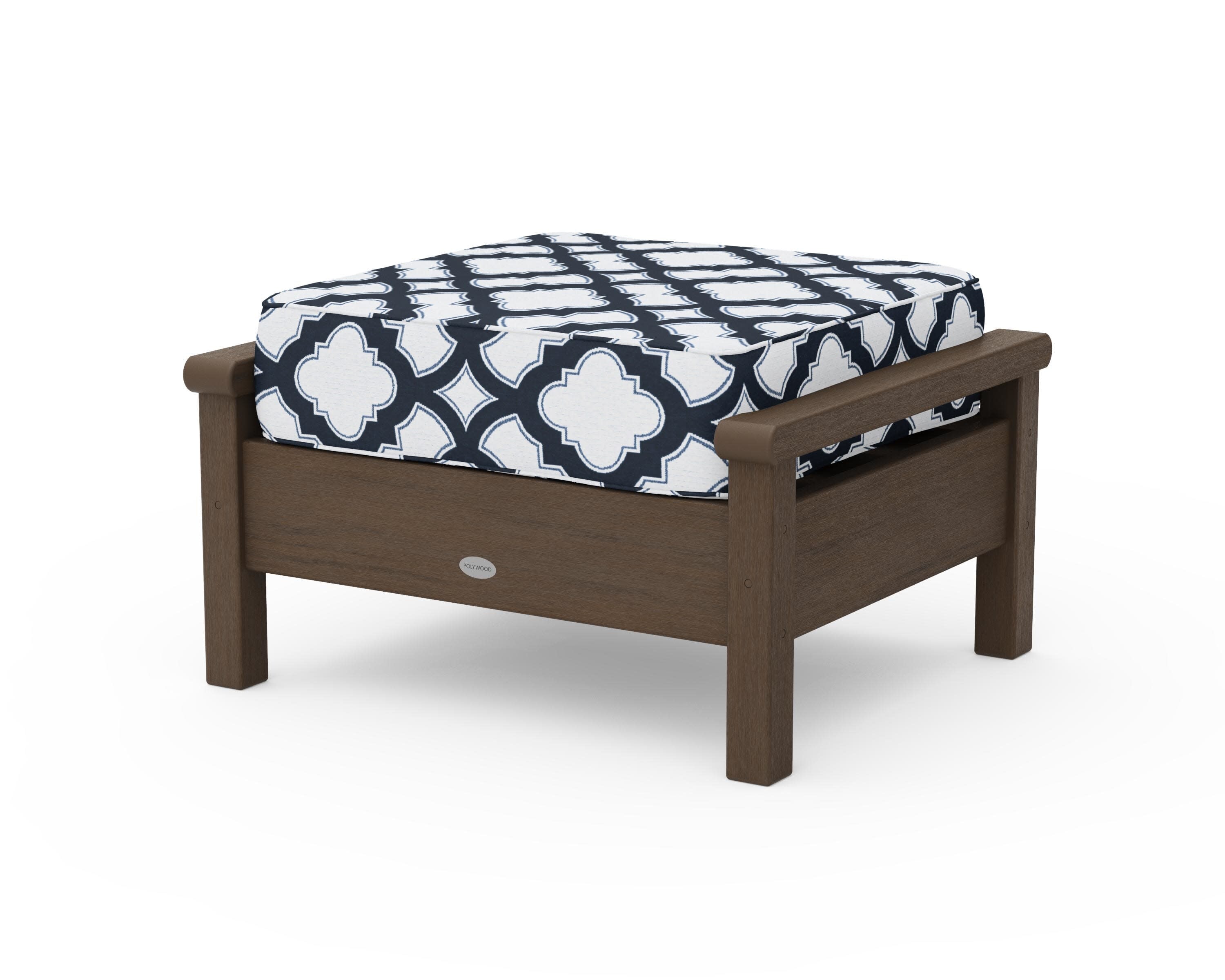 Harbour Deep Seating Ottoman in Kona / Trellis Marine Indigo