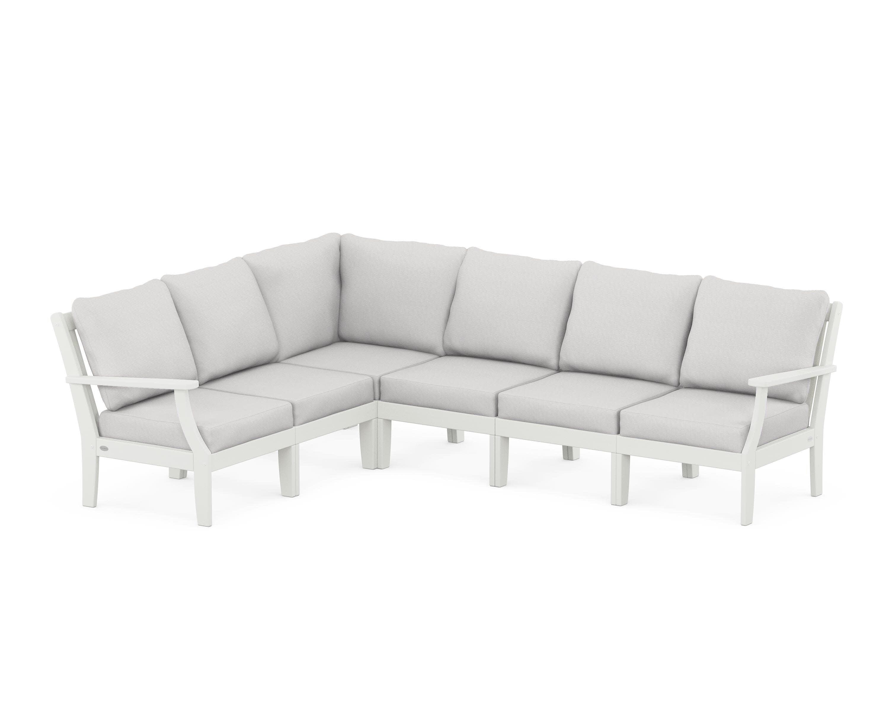 Braxton Modular 6-Piece Deep Seating Set in Vintage White / Diamond in the Rough