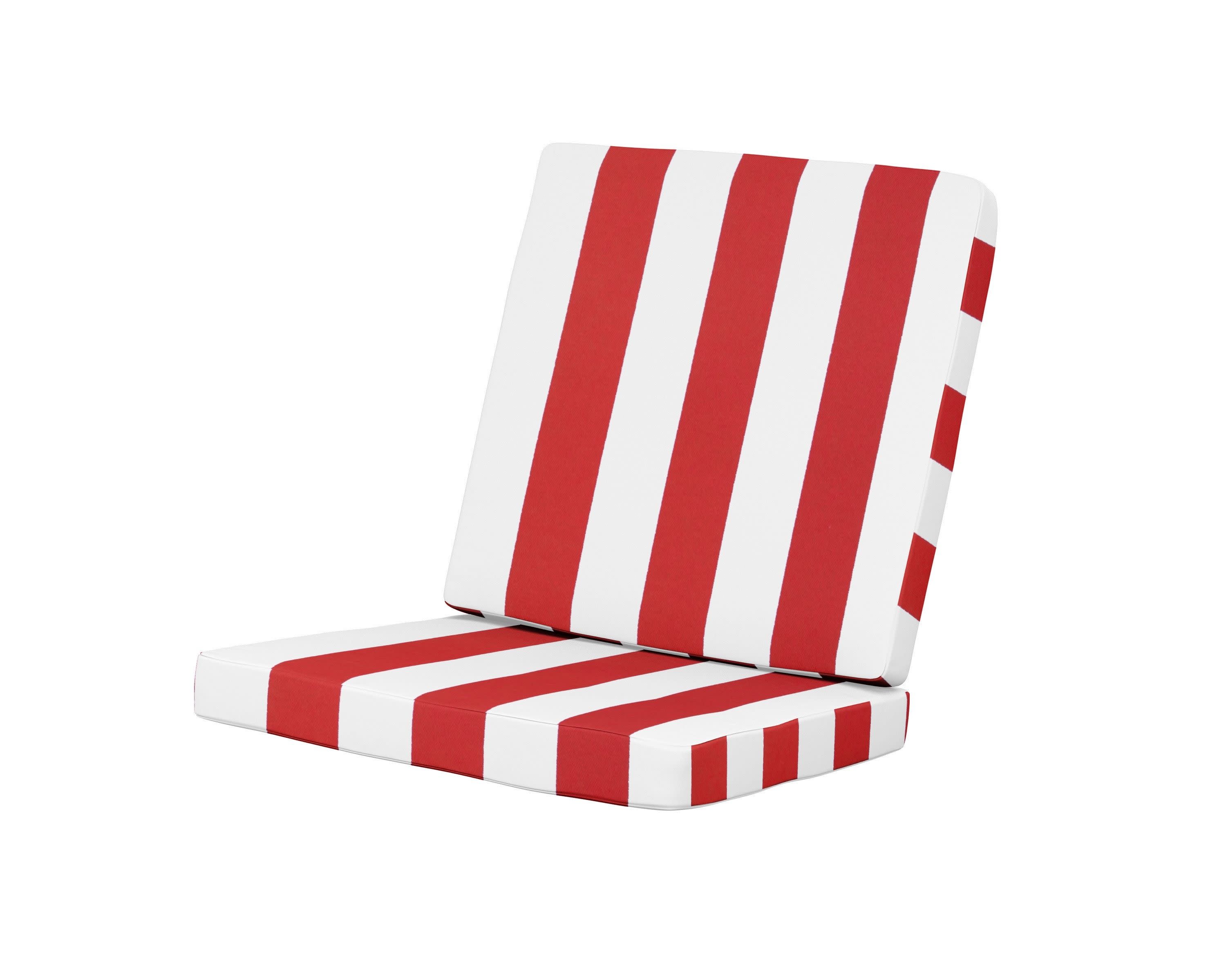 Modern Chair Cushion in Cabana Stripe Crimson