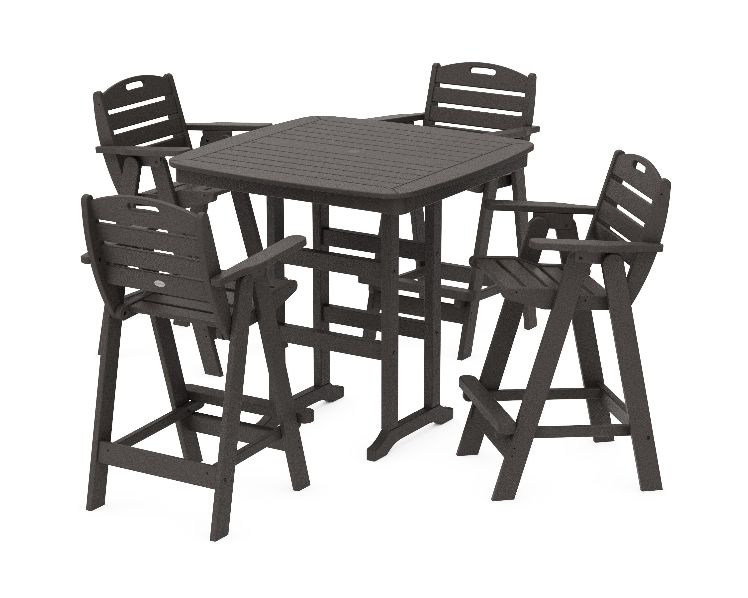 Nautical 5-Piece Bar Set in Vintage Coffee