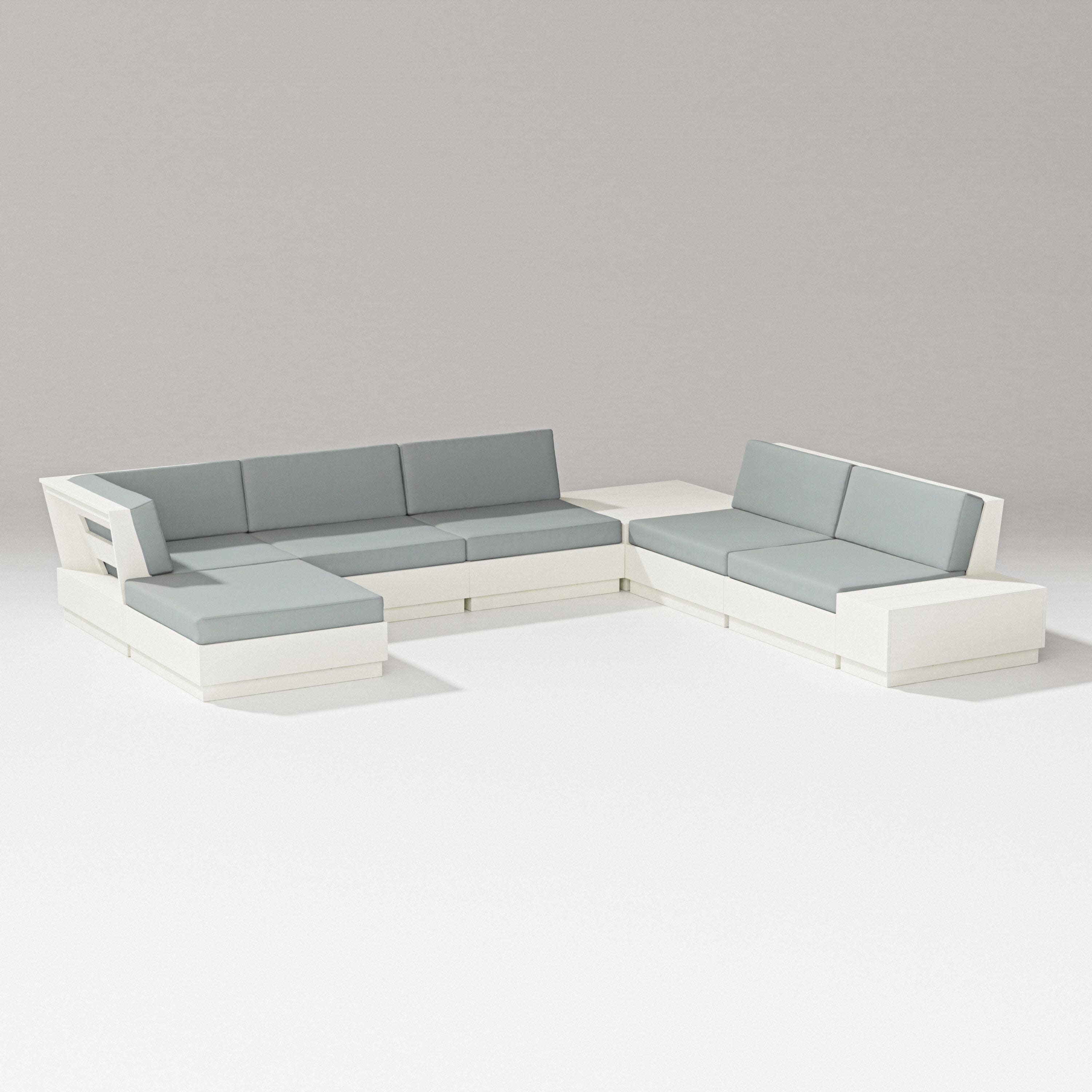 Elevate 8-Piece Corner Sectional in Vintage White / Spa