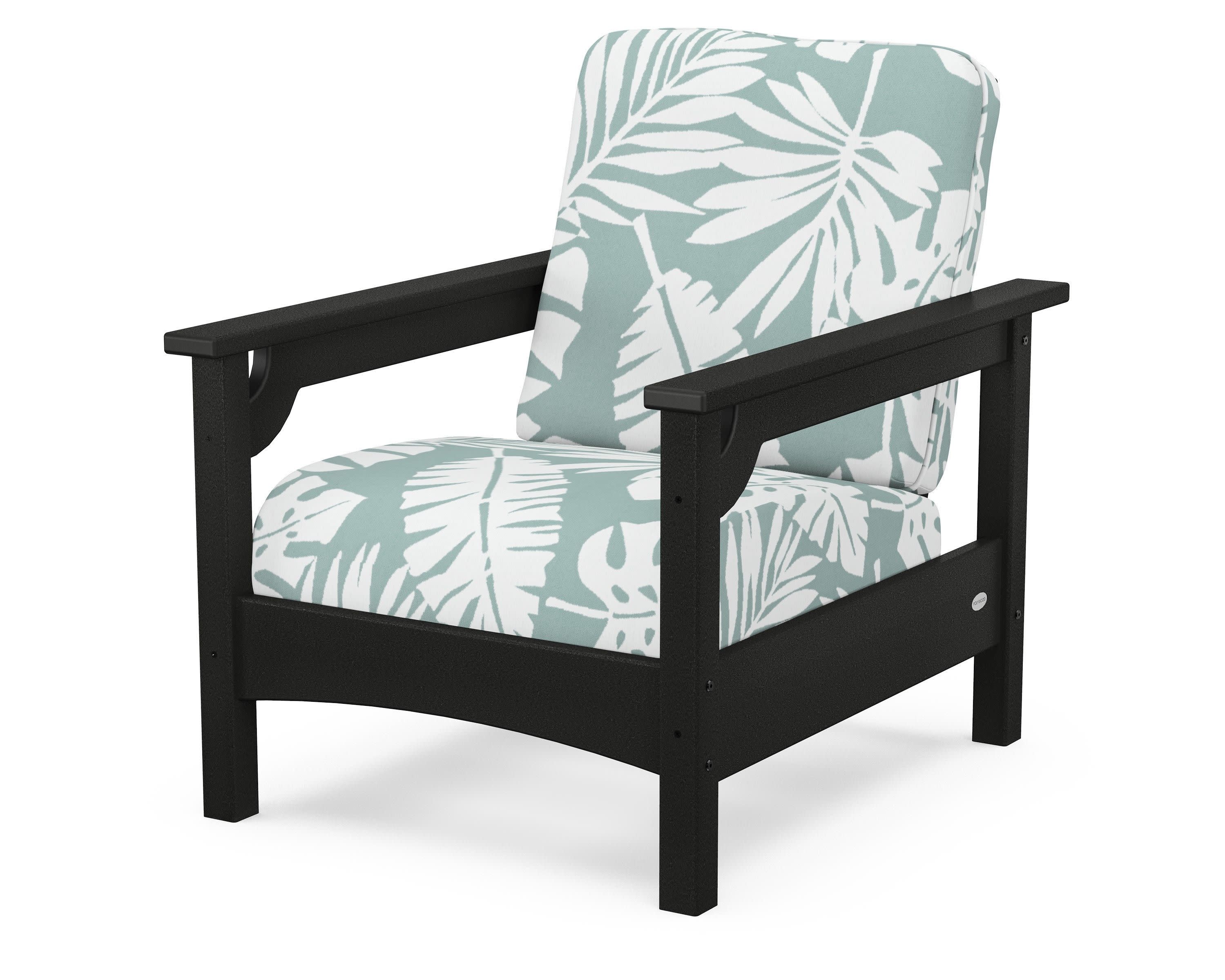Club Chair in Black / Leaf Glacier Spa